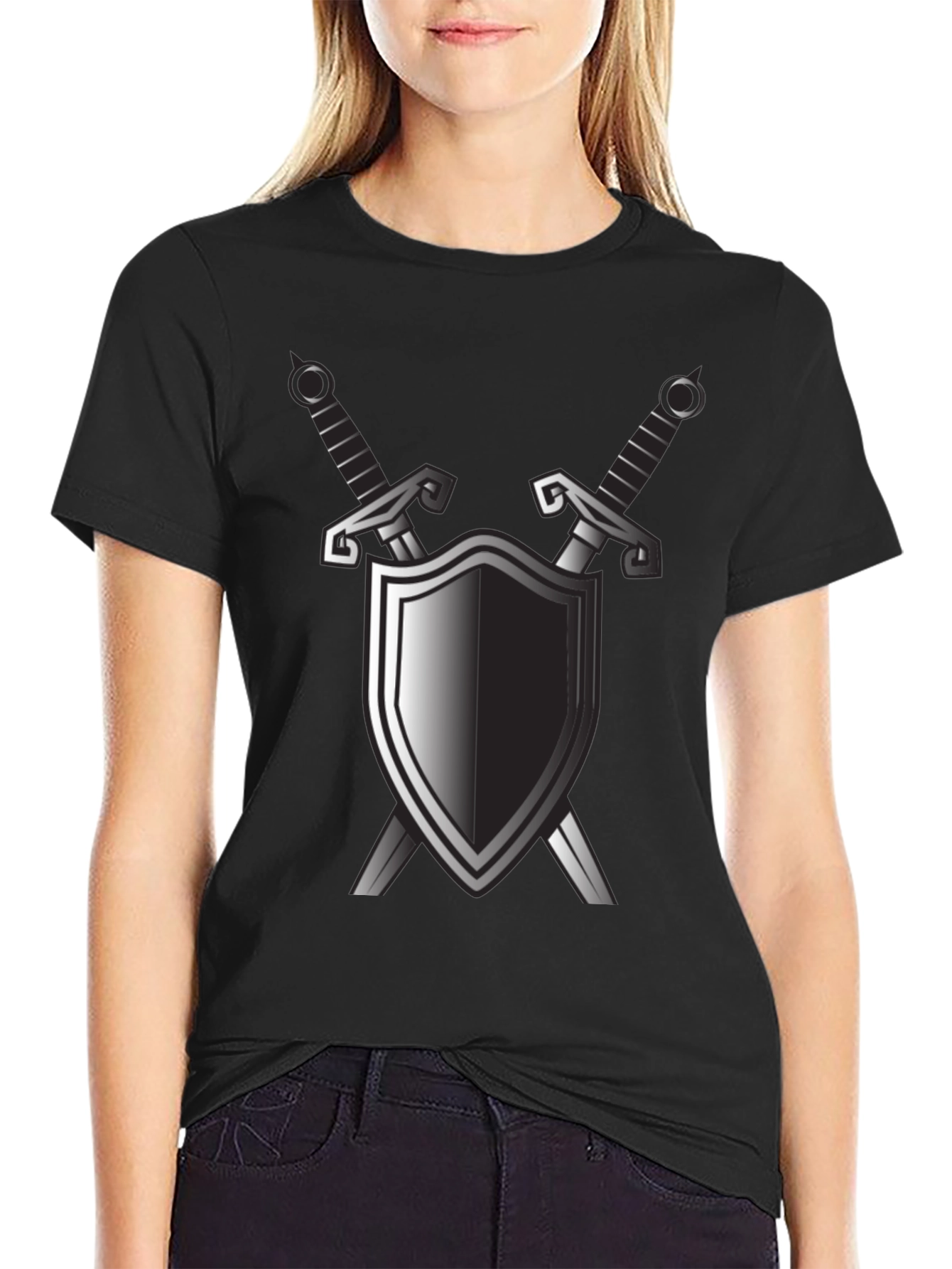 Shield & Sword Graphic Black T-Shirt