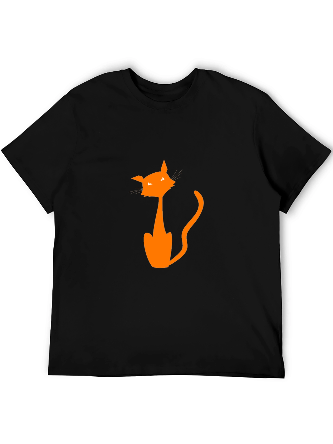 Halloween Cat Graphic Tee - Mens Black T-Shirt