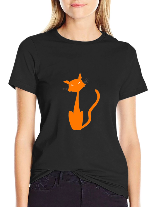Halloween Cat Graphic Tee - Mens Black T-Shirt