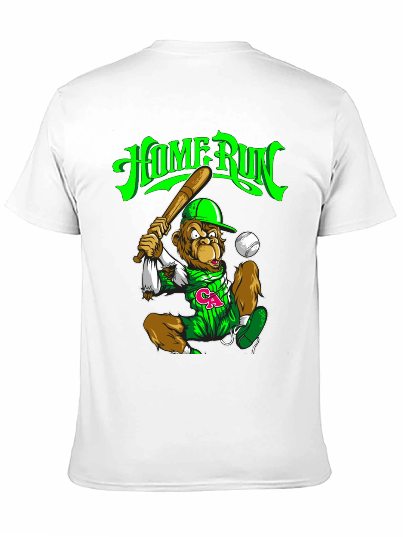 Home Run Monkey Graphic T-Shirt - Baseball Fan Tee