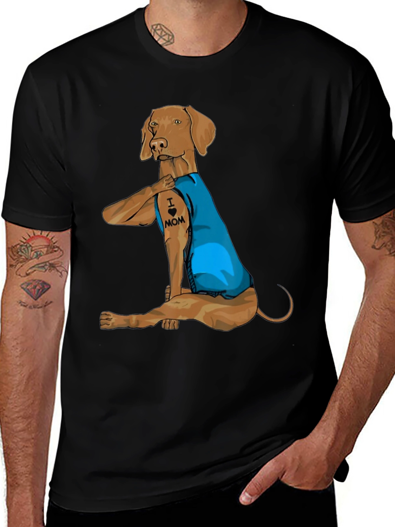 I Love Mom Dog Tattoo T-Shirt