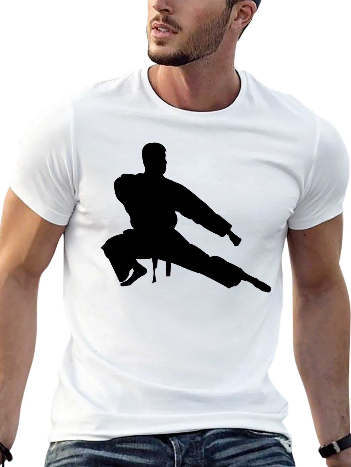 Karate Silhouette Black T-Shirt