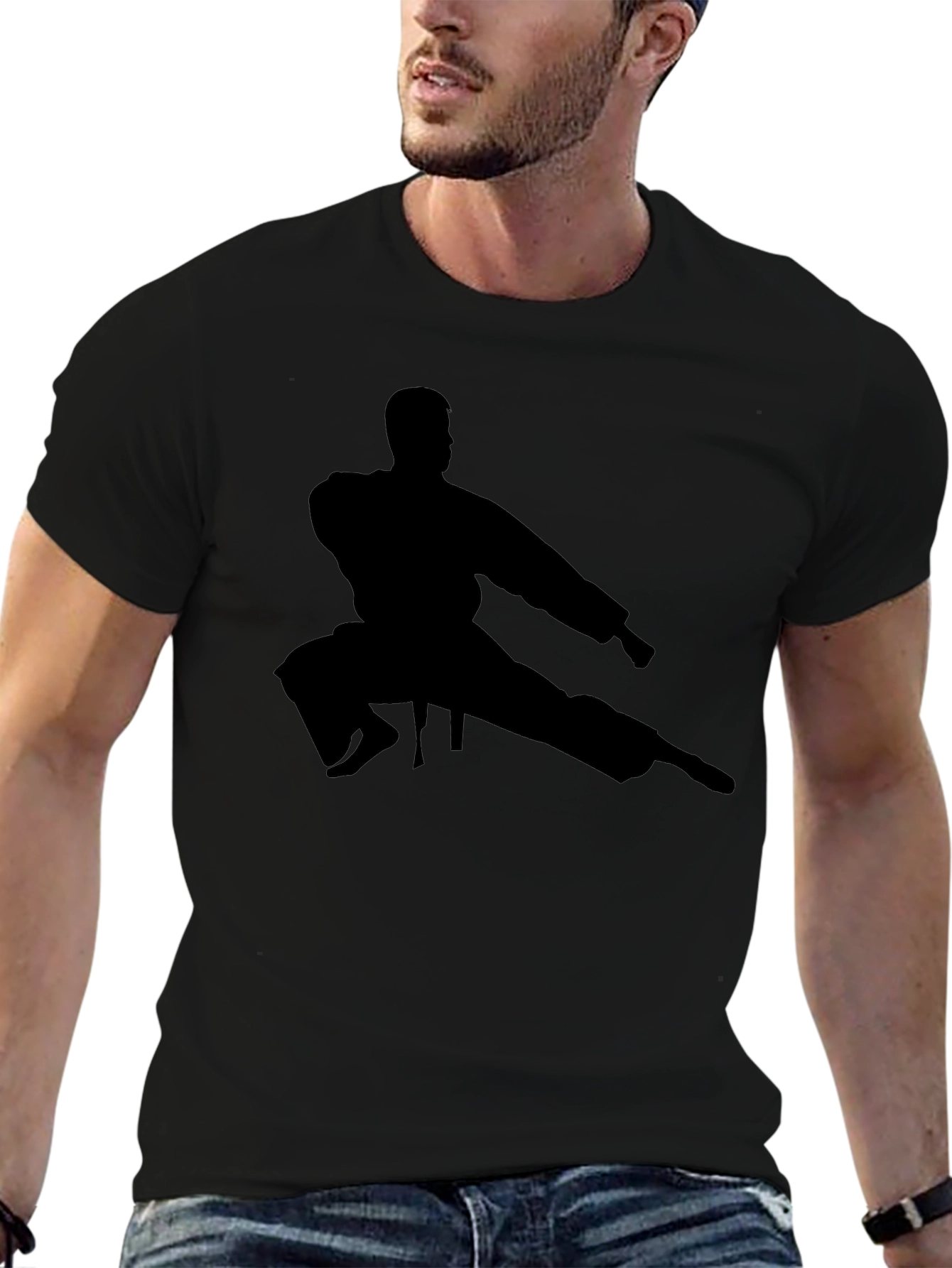 Karate Silhouette Black T-Shirt