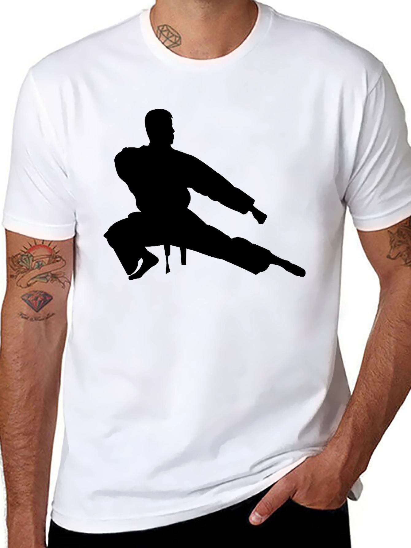 Karate Silhouette Black T-Shirt