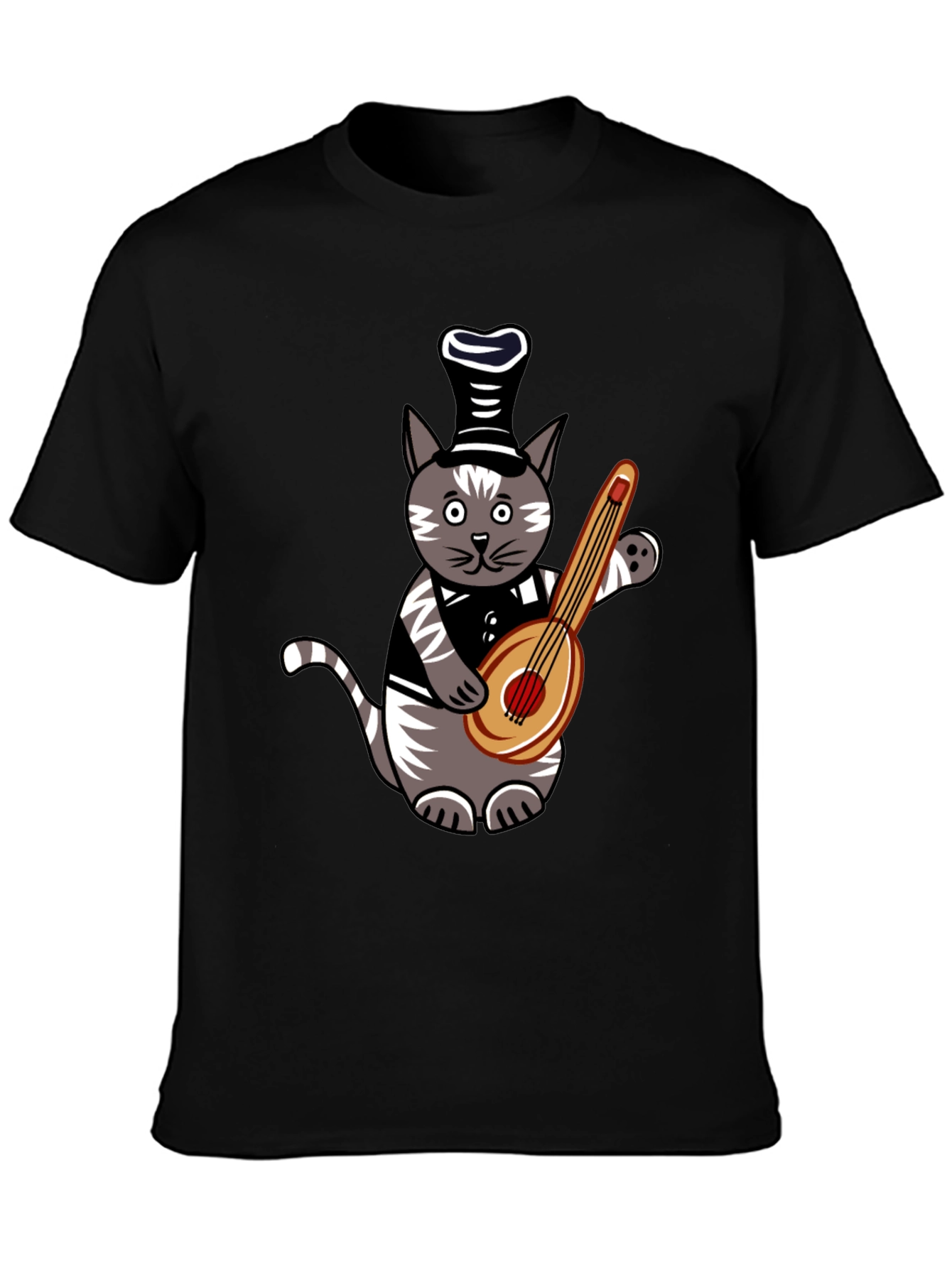 Cat Playing Guitar T-Shirt - Unique Musician Pet Tee