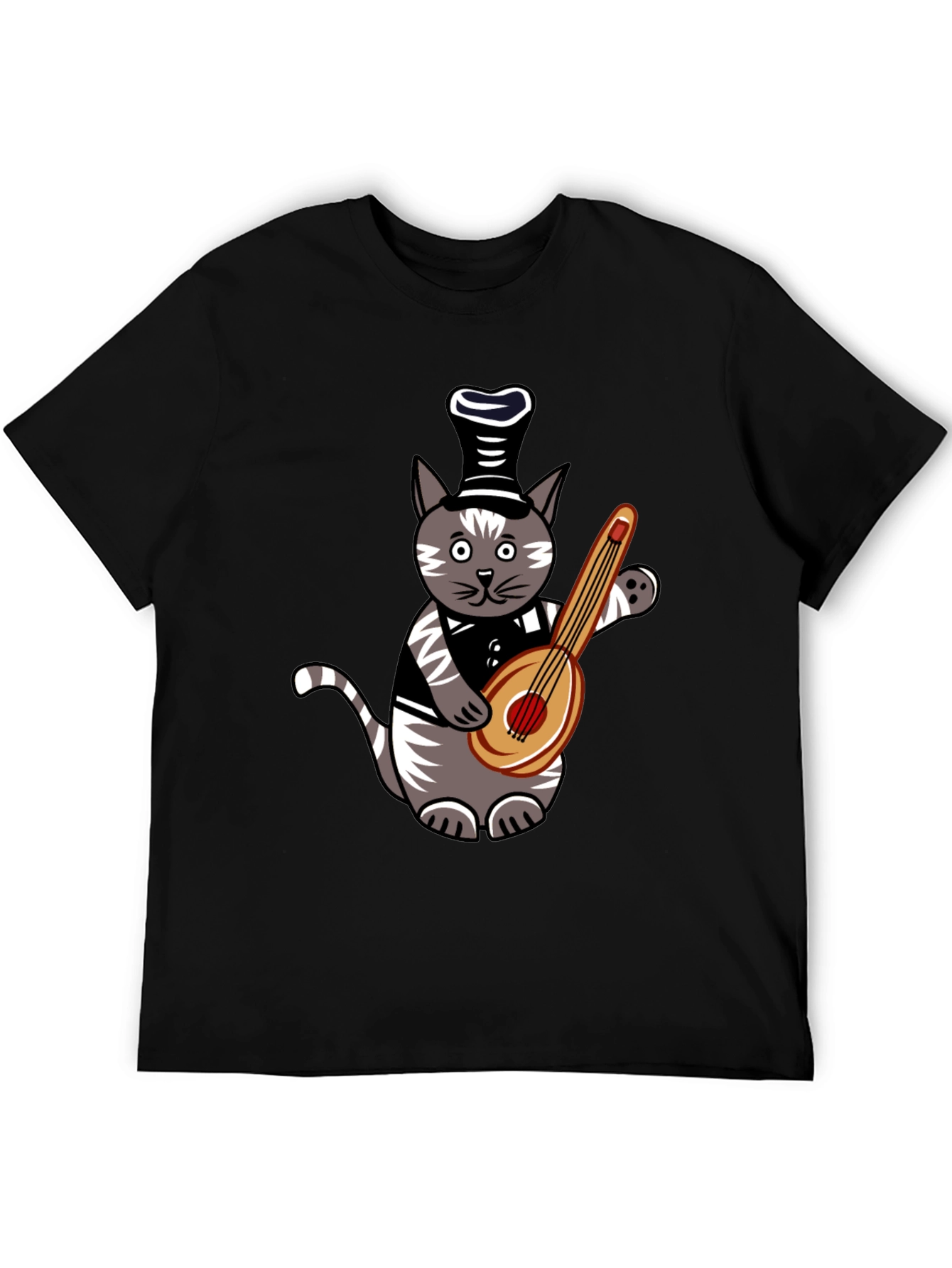Cat Playing Guitar T-Shirt - Unique Musician Pet Tee