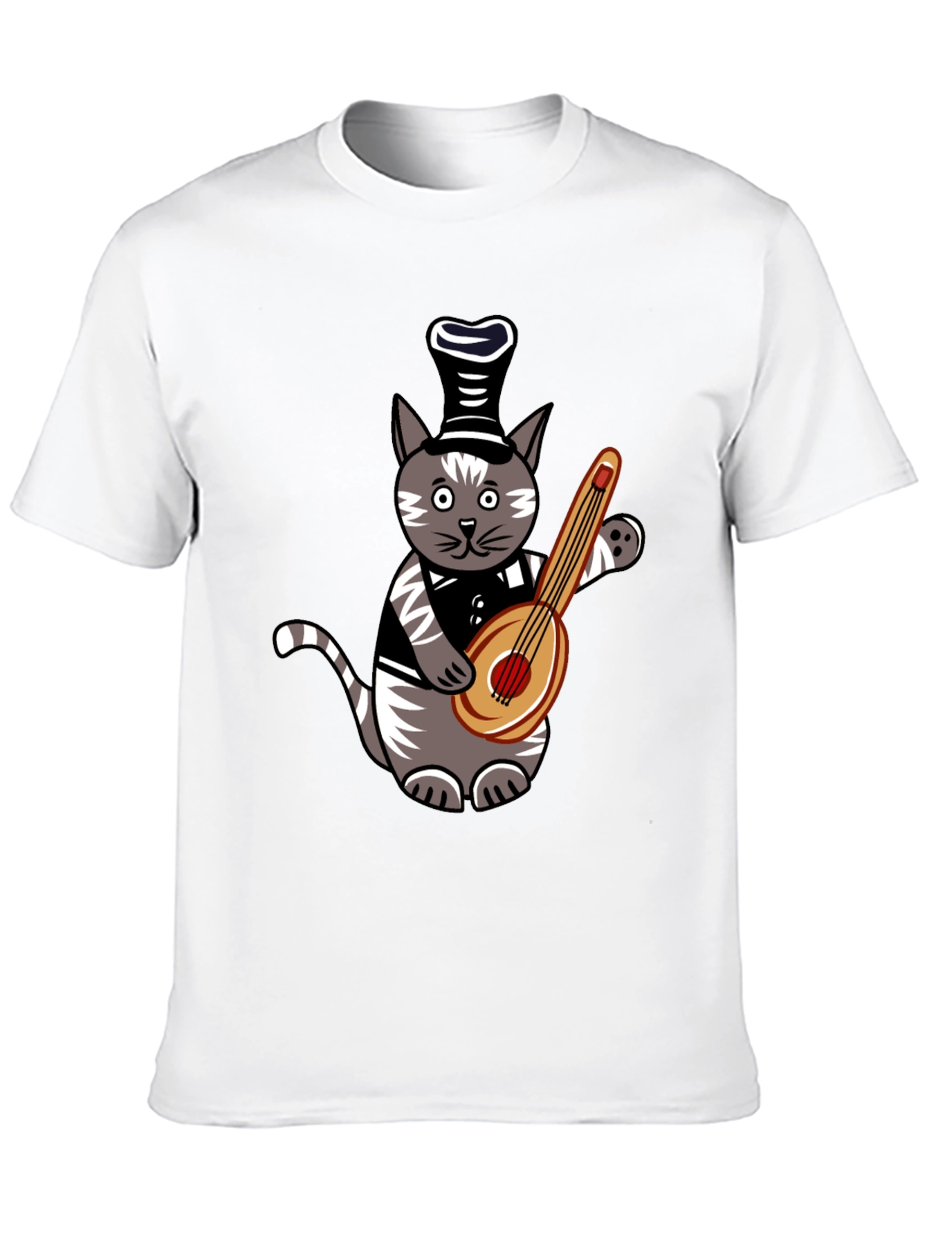 Cat Playing Guitar T-Shirt - Unique Musician Pet Tee
