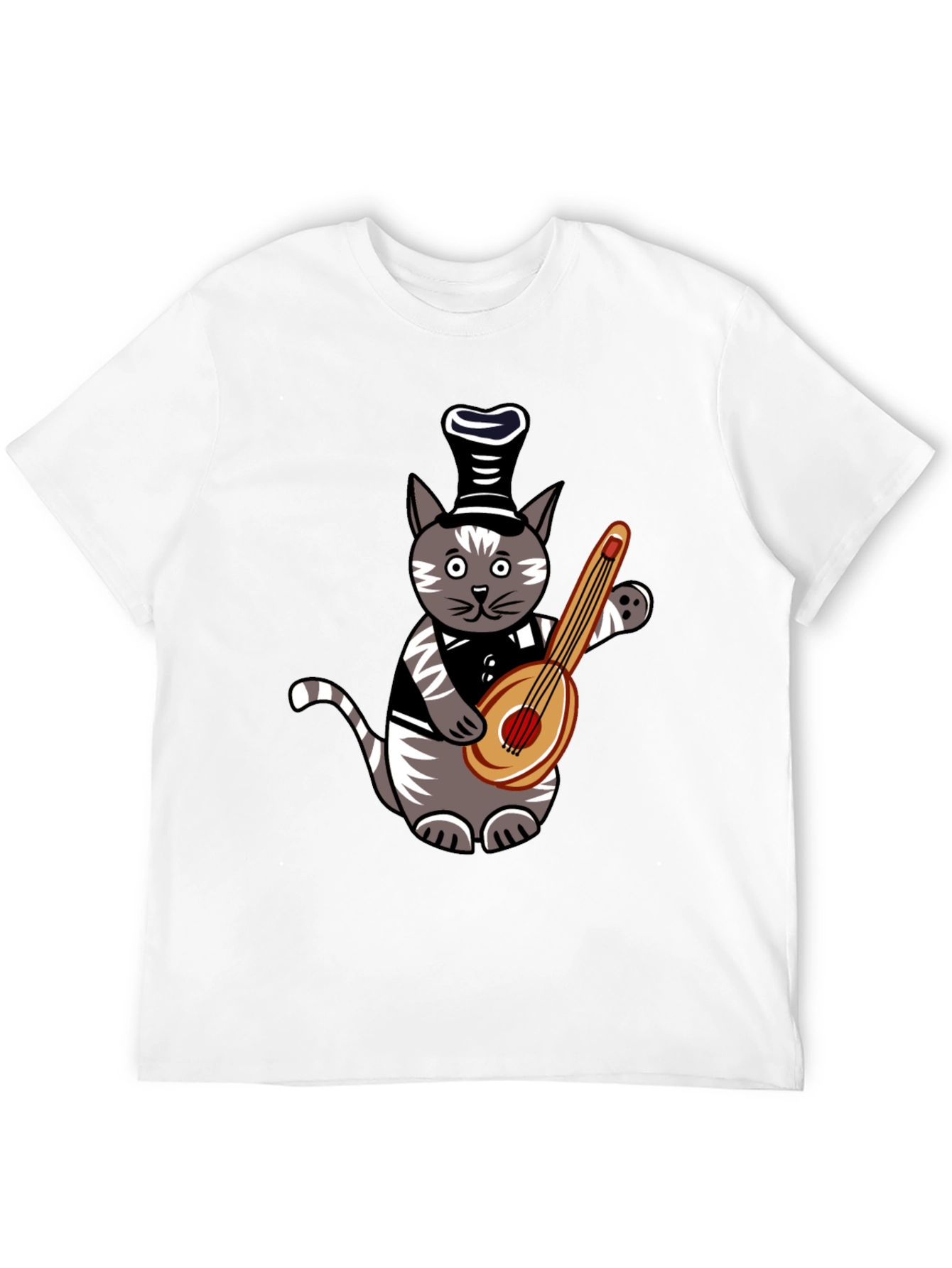 Cat Playing Guitar T-Shirt - Unique Musician Pet Tee