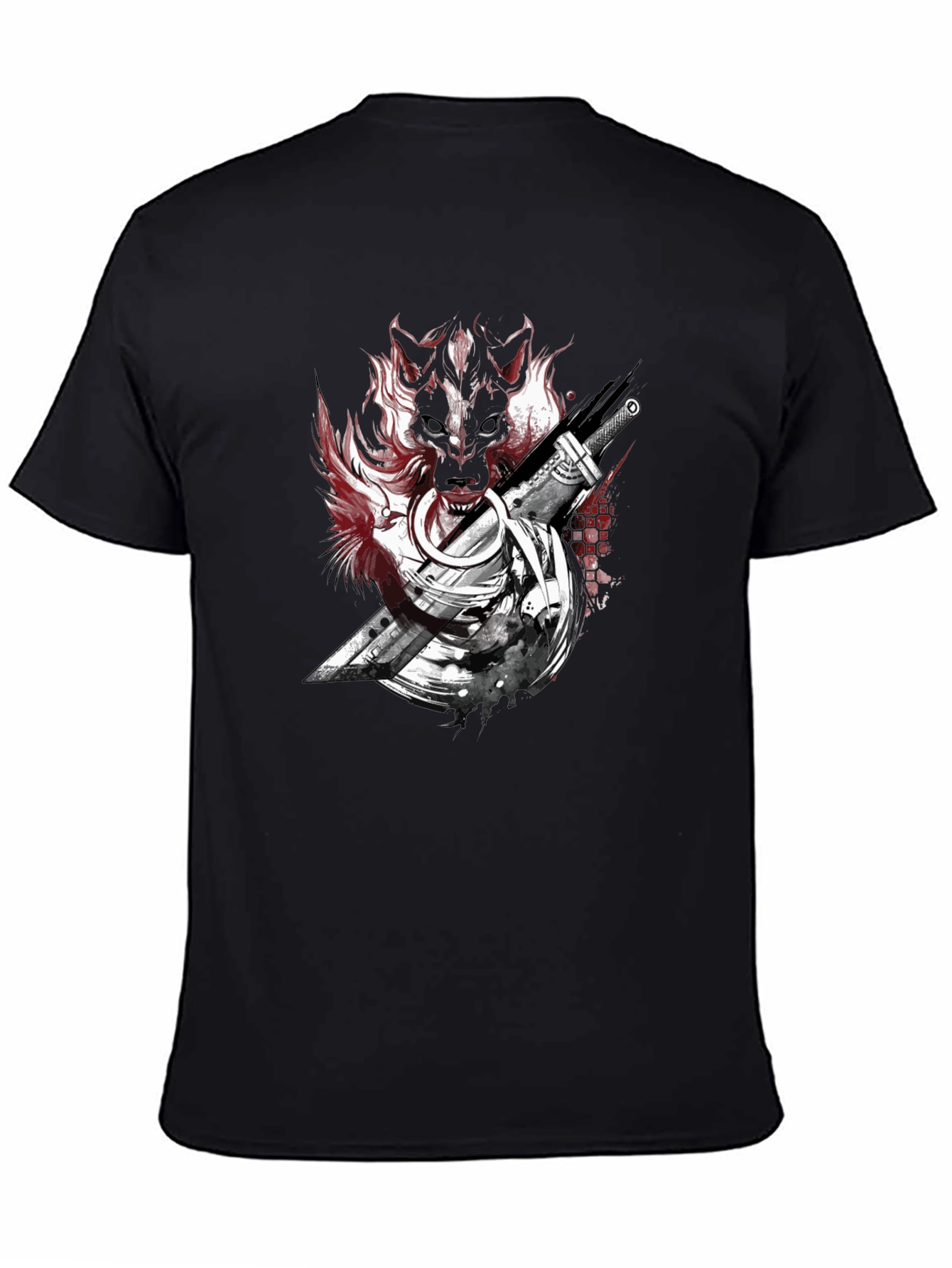 Wolf & Sword Graphic Black T-Shirt