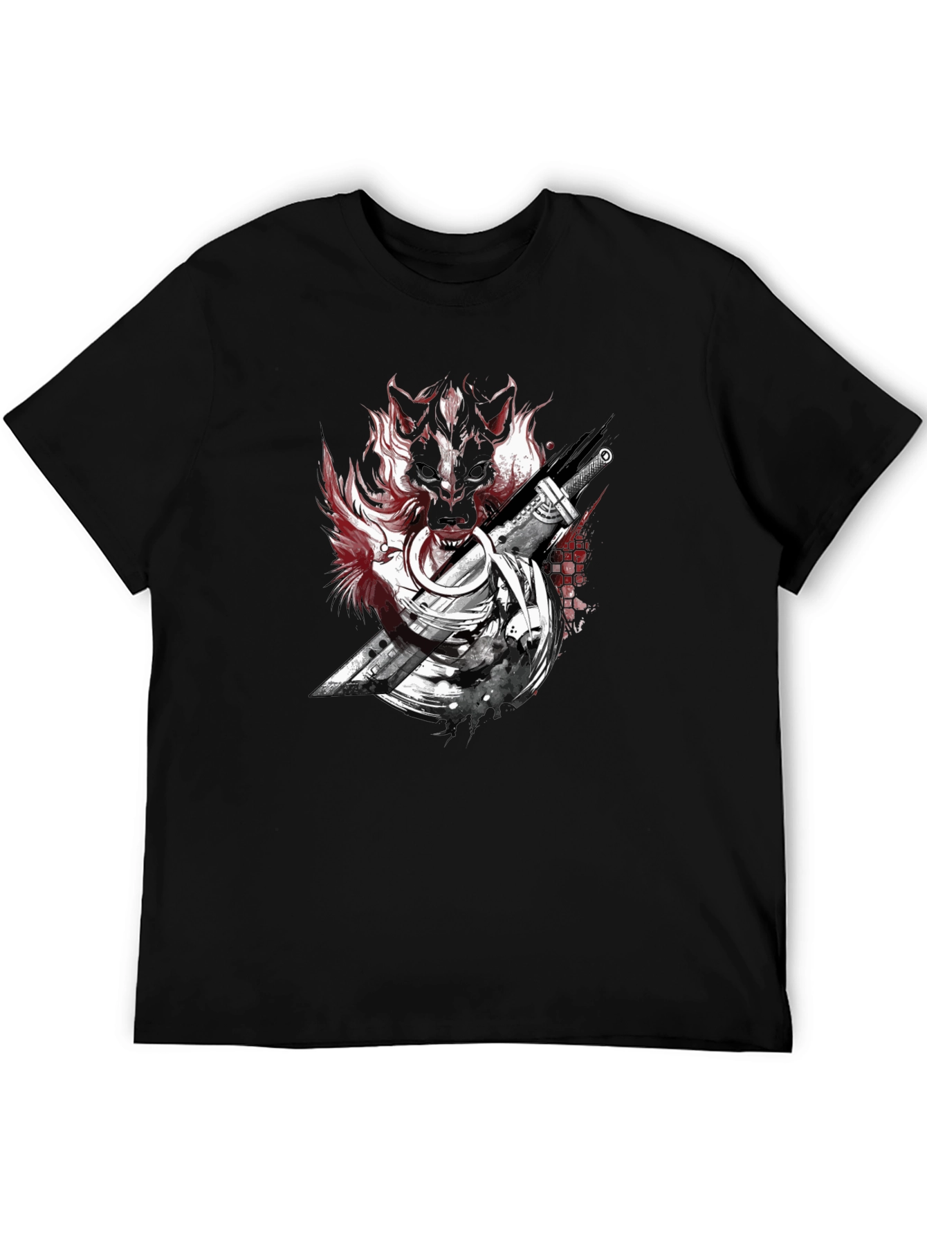 Wolf & Sword Graphic Black T-Shirt