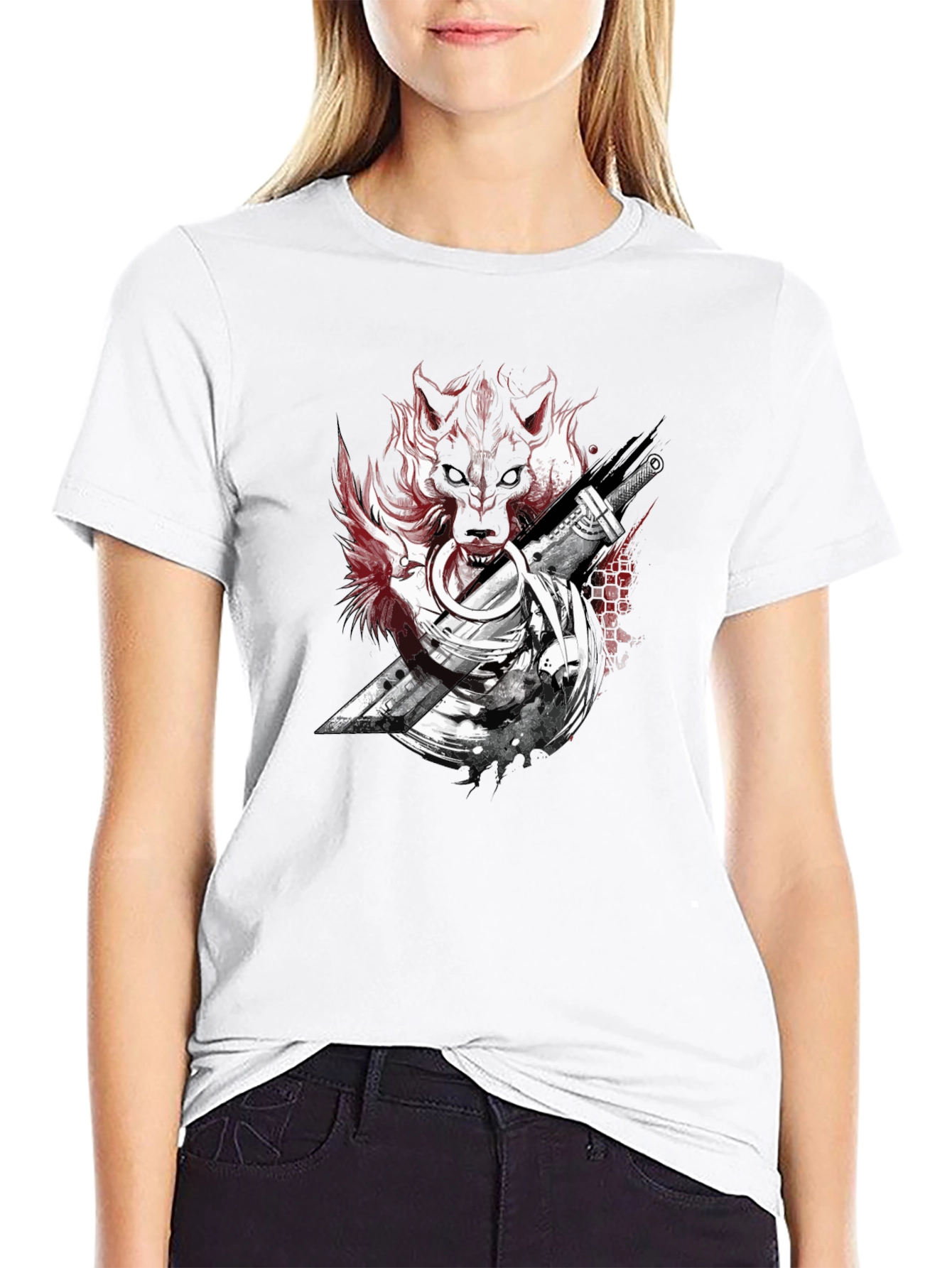 Wolf & Sword Graphic Black T-Shirt