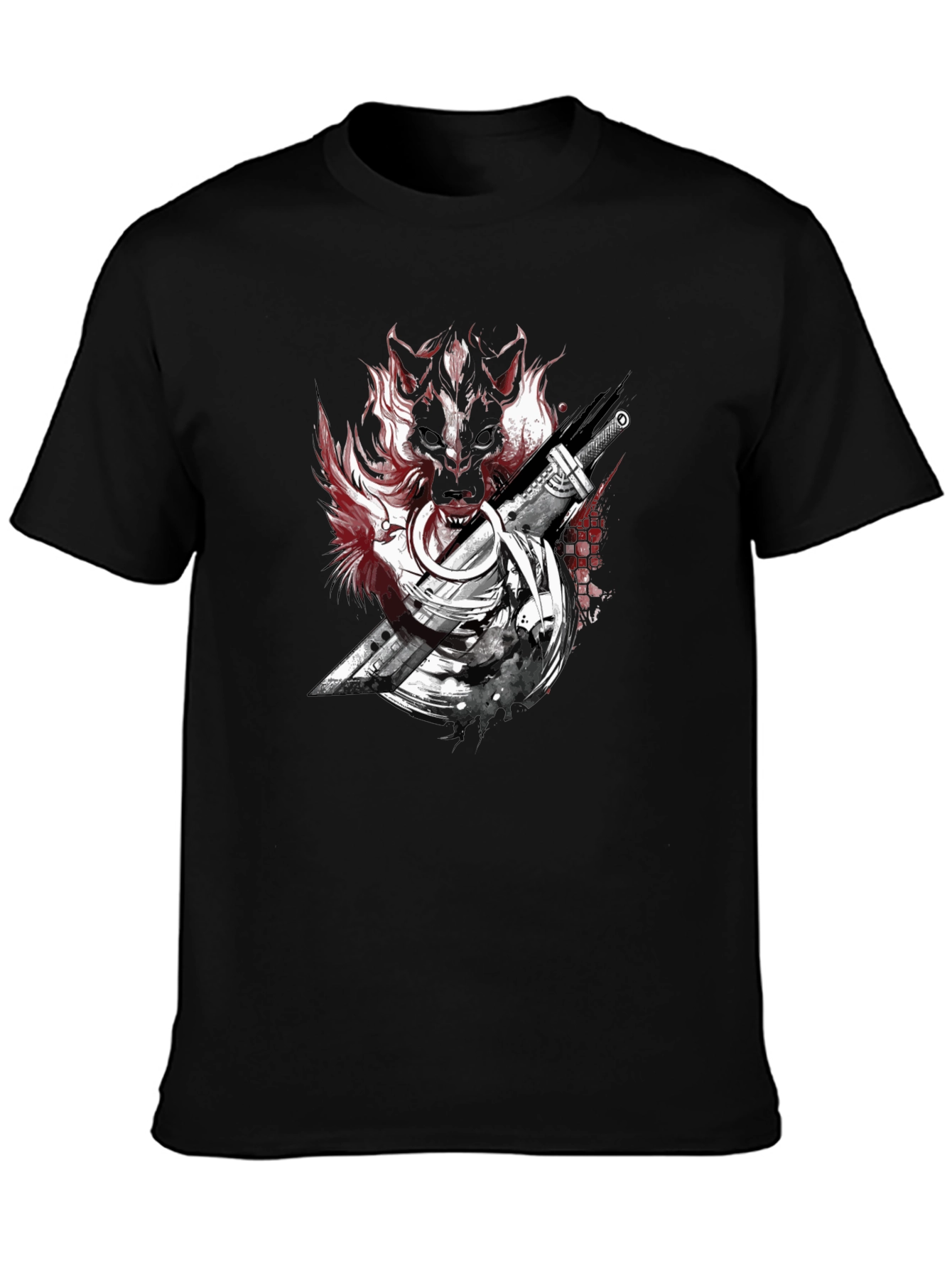 Wolf & Sword Graphic Black T-Shirt