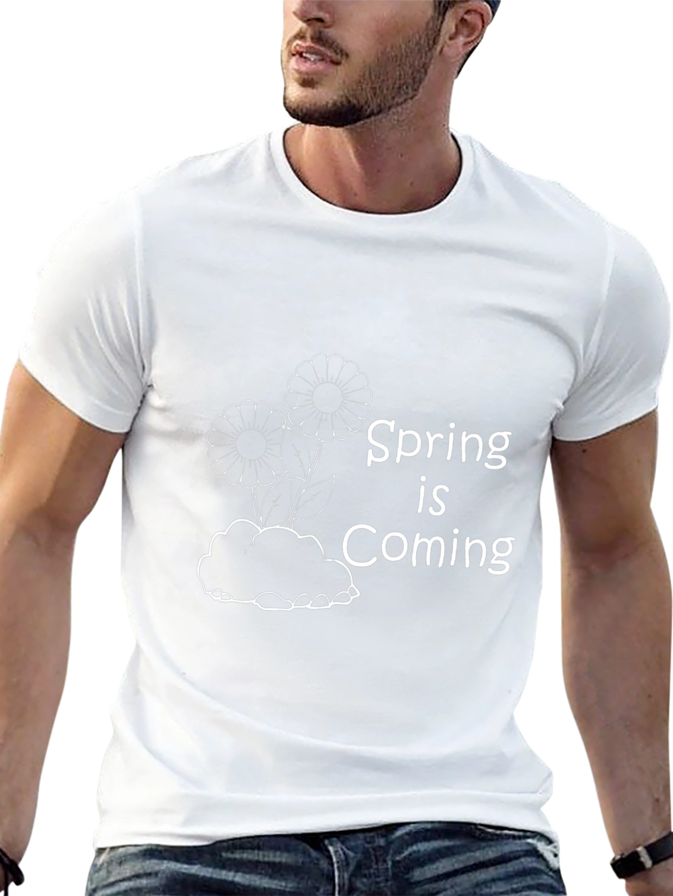 Spring is Coming T-Shirt - Black Graphic Tee