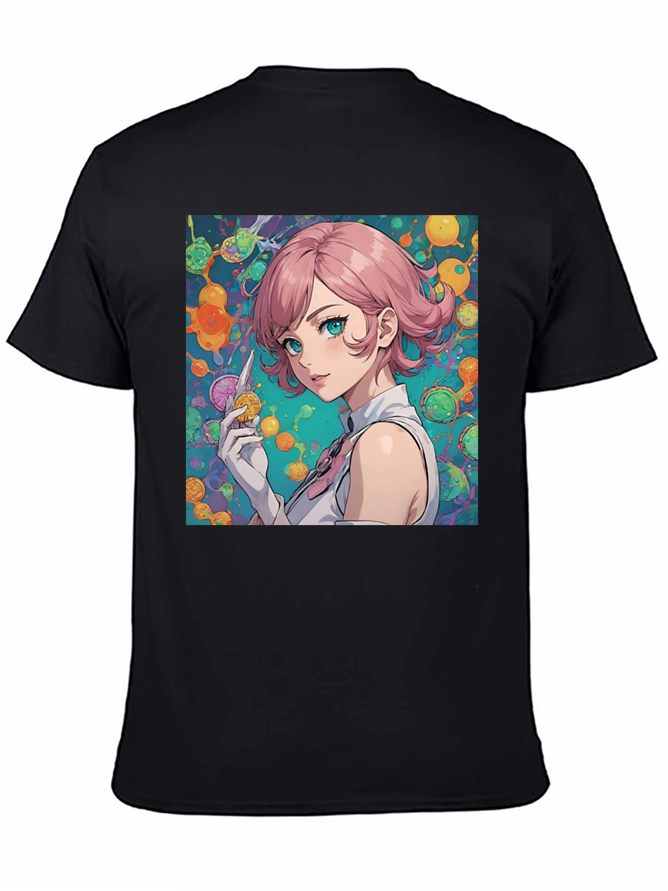 Anime Girl Graphic Tee - Stylish Black T-Shirt