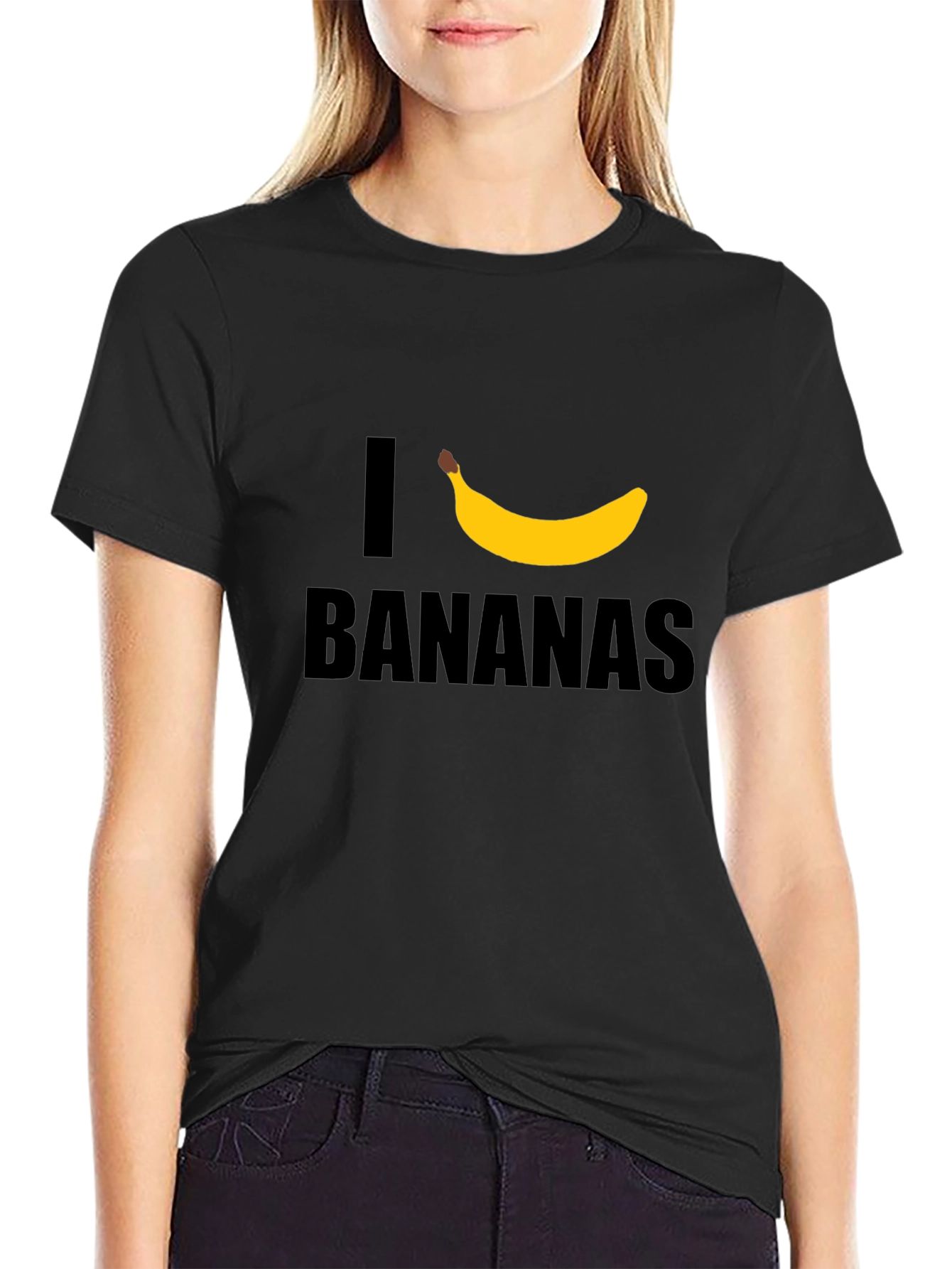 I Heart Bananas Graphic T-Shirt - Black Cotton Tee