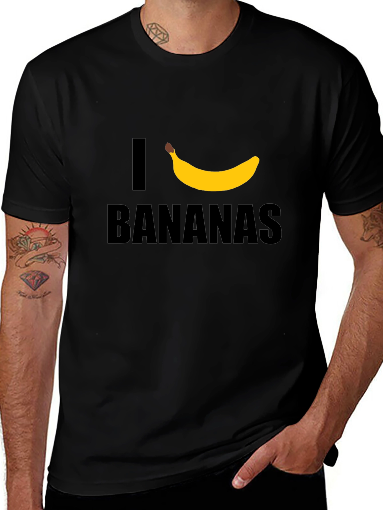 I Heart Bananas Graphic T-Shirt - Black Cotton Tee