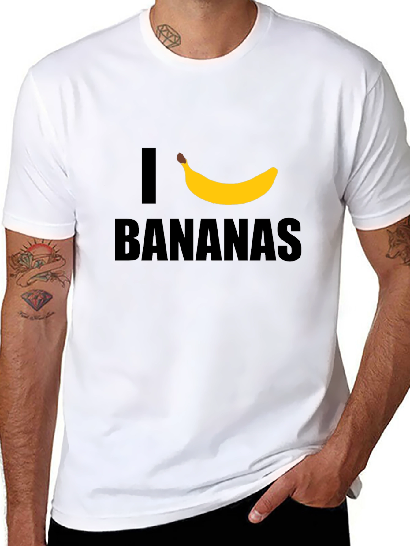 I Heart Bananas Graphic T-Shirt - Black Cotton Tee