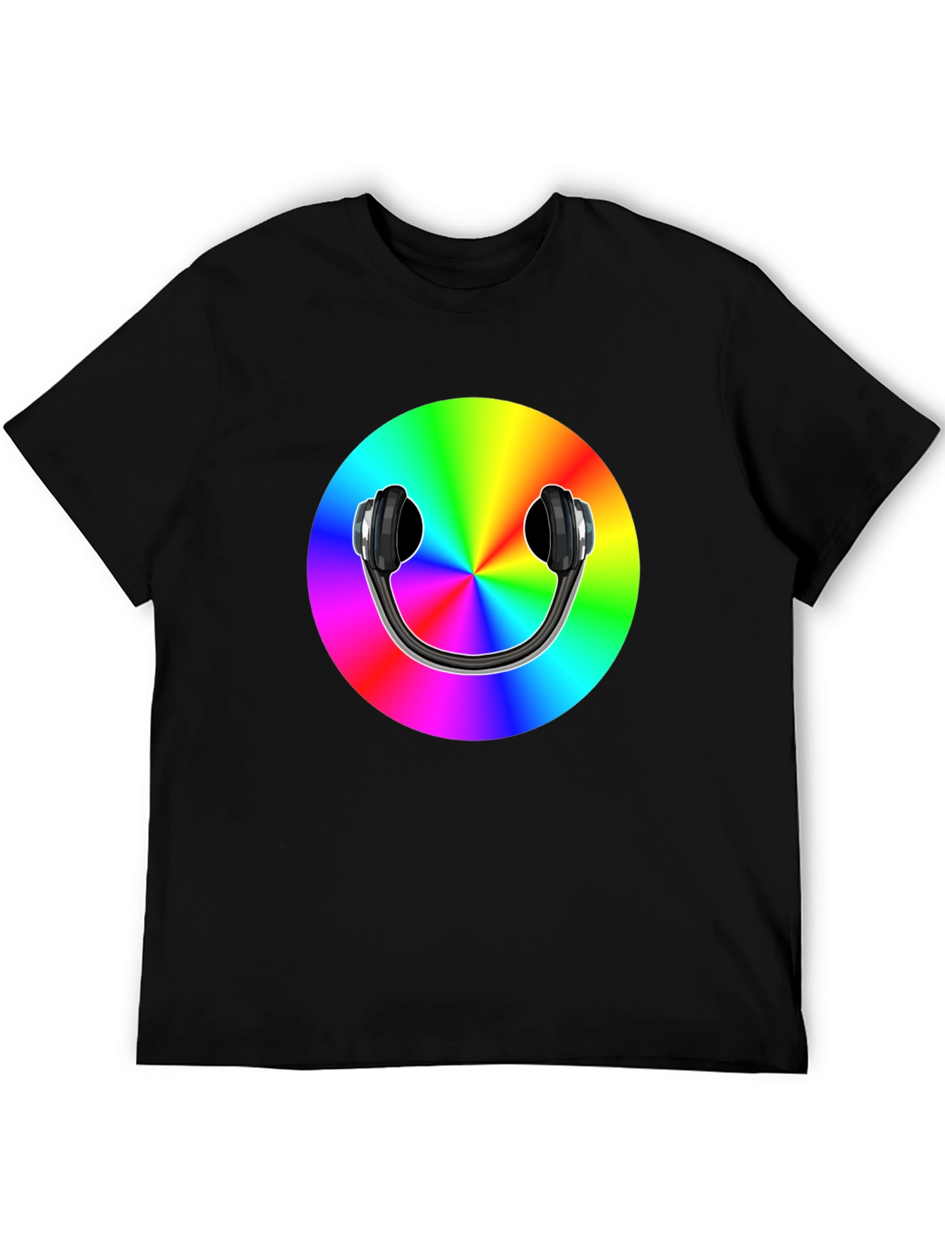 Rainbow Headphones Graphic Tee - Music Lovers T-Shirt