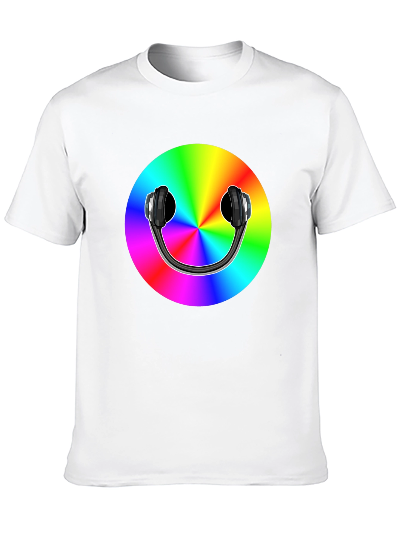 Rainbow Headphones Graphic Tee - Music Lovers T-Shirt