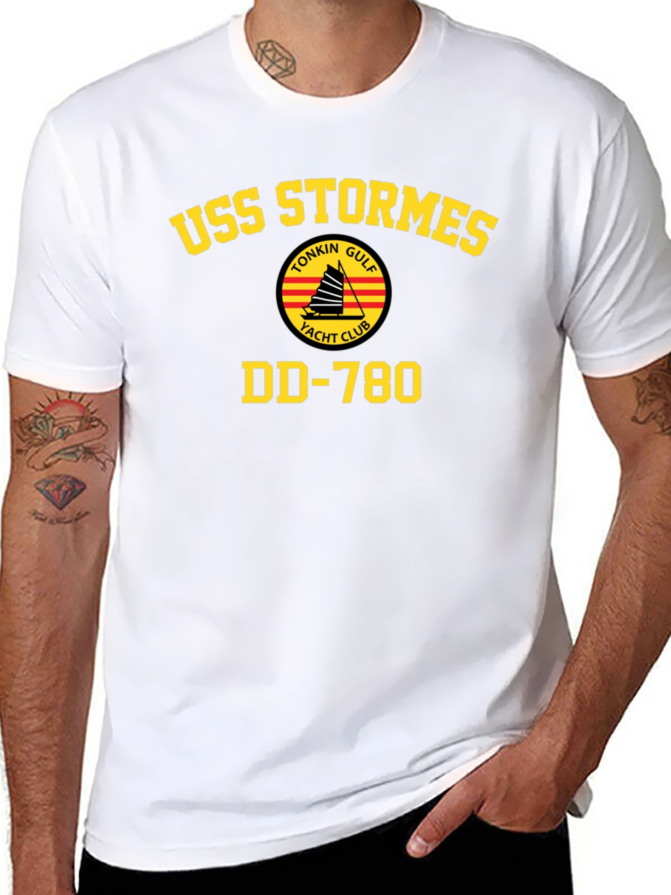 USS Stormes DD-780 Tonkin Gulf Yacht Club T-Shirt