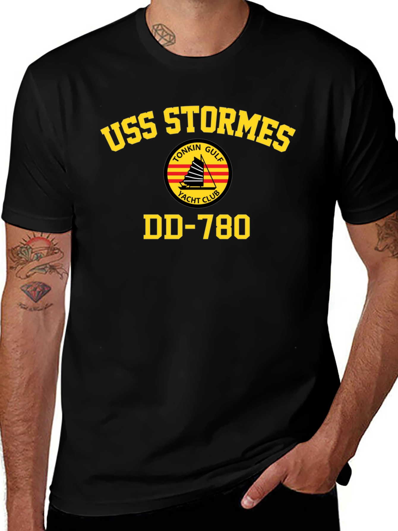USS Stormes DD-780 Tonkin Gulf Yacht Club T-Shirt