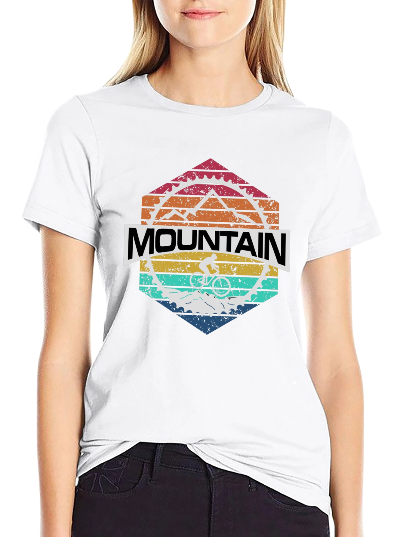 Mountain Biker Graphic Tee - Retro Style