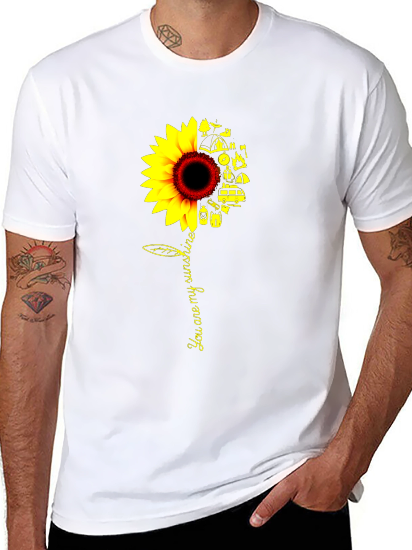 Sunflower Camping T-Shirt - You Are My Sunshine