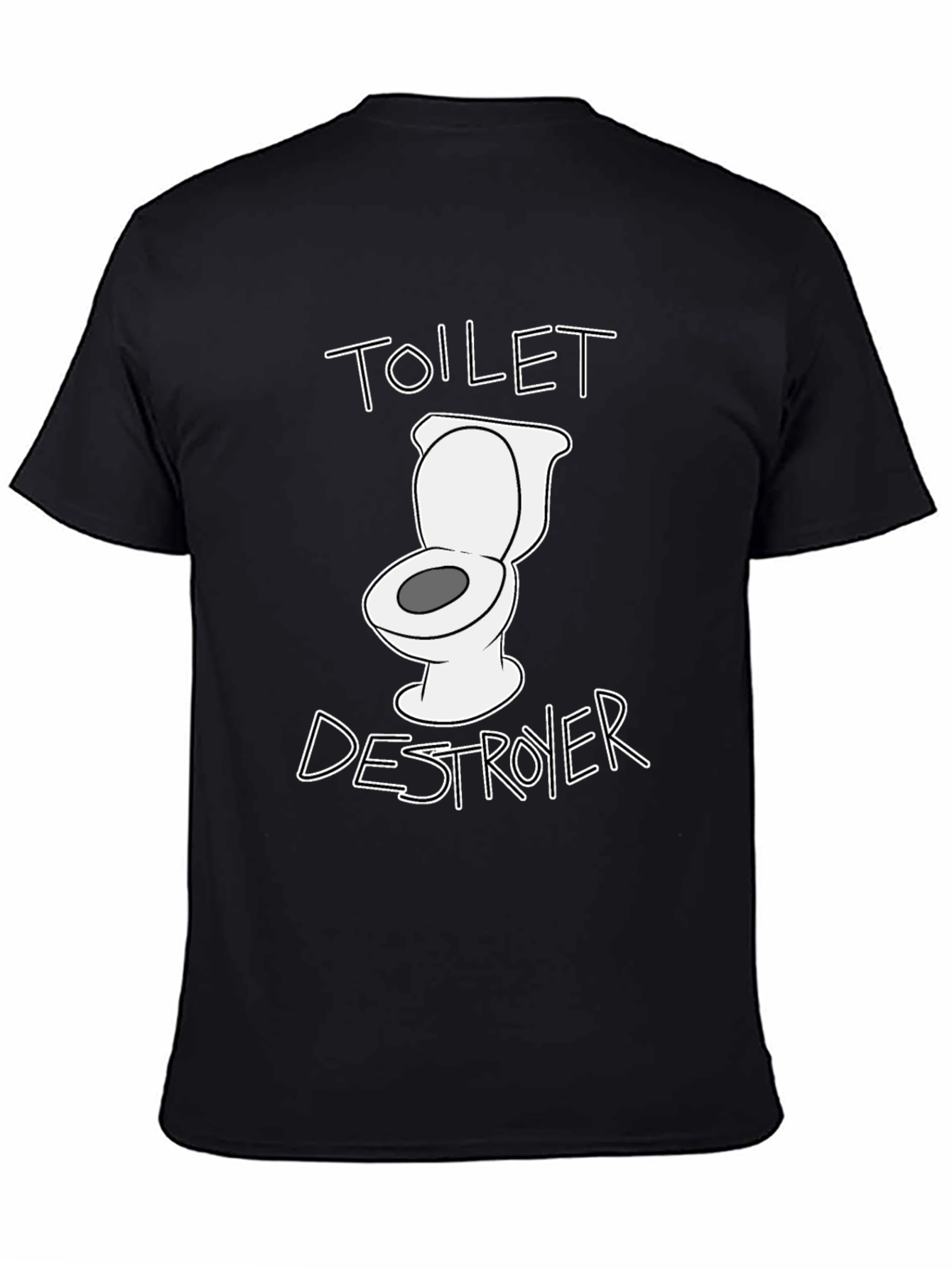 Toilet Destroyer Graphic Tee - Black Cotton T-Shirt