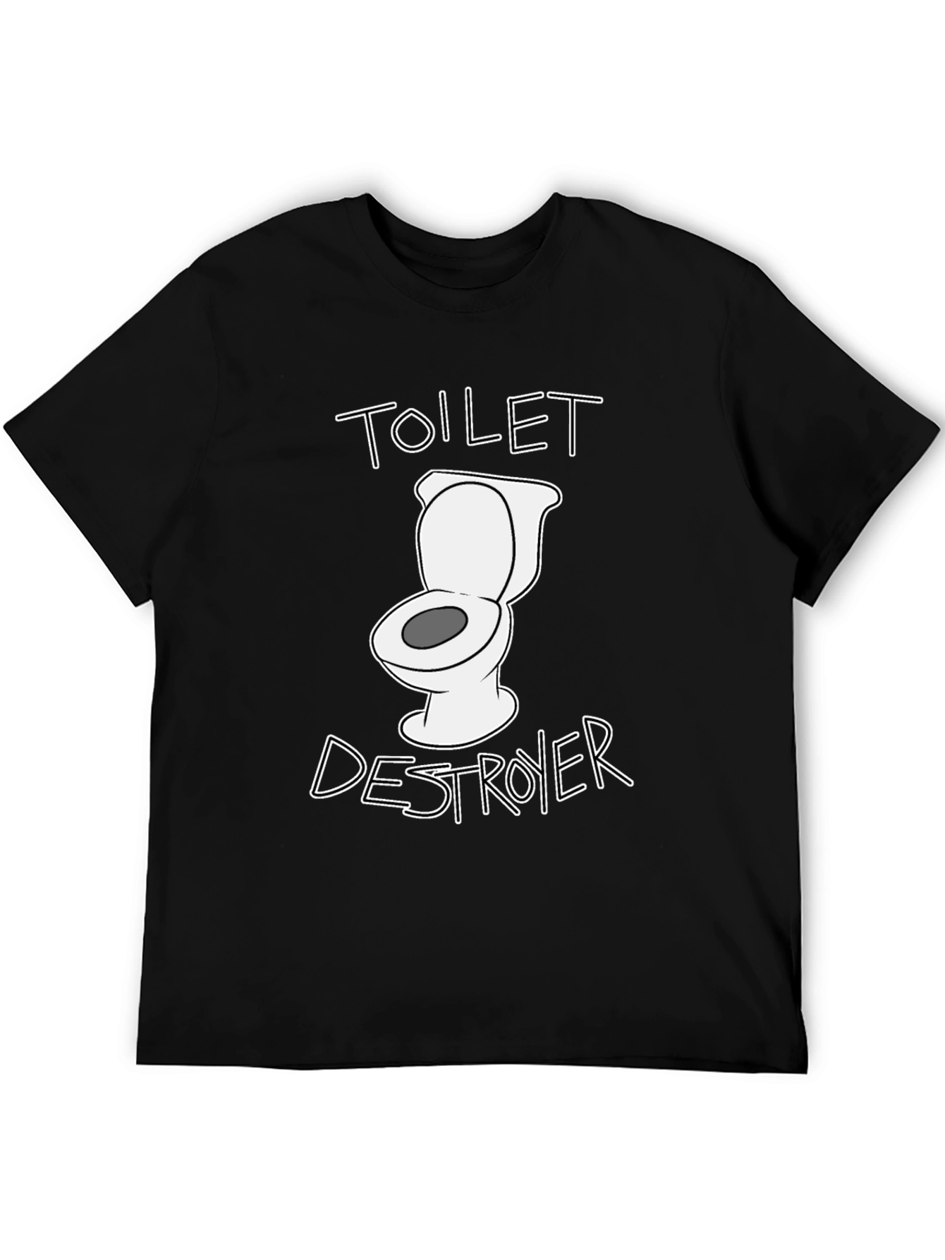 Toilet Destroyer Graphic Tee - Black Cotton T-Shirt
