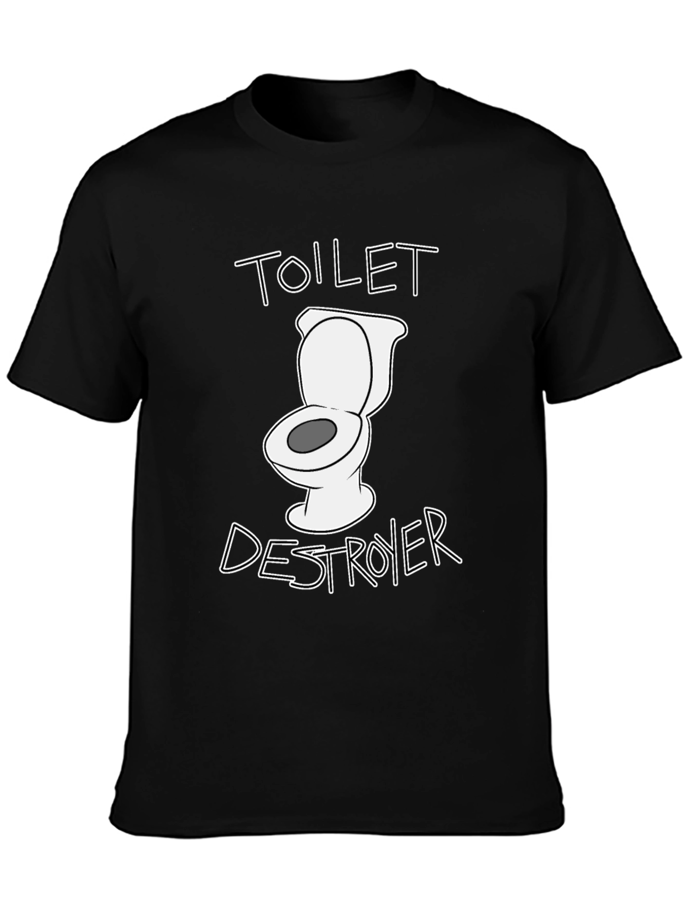 Toilet Destroyer Graphic Tee - Black Cotton T-Shirt