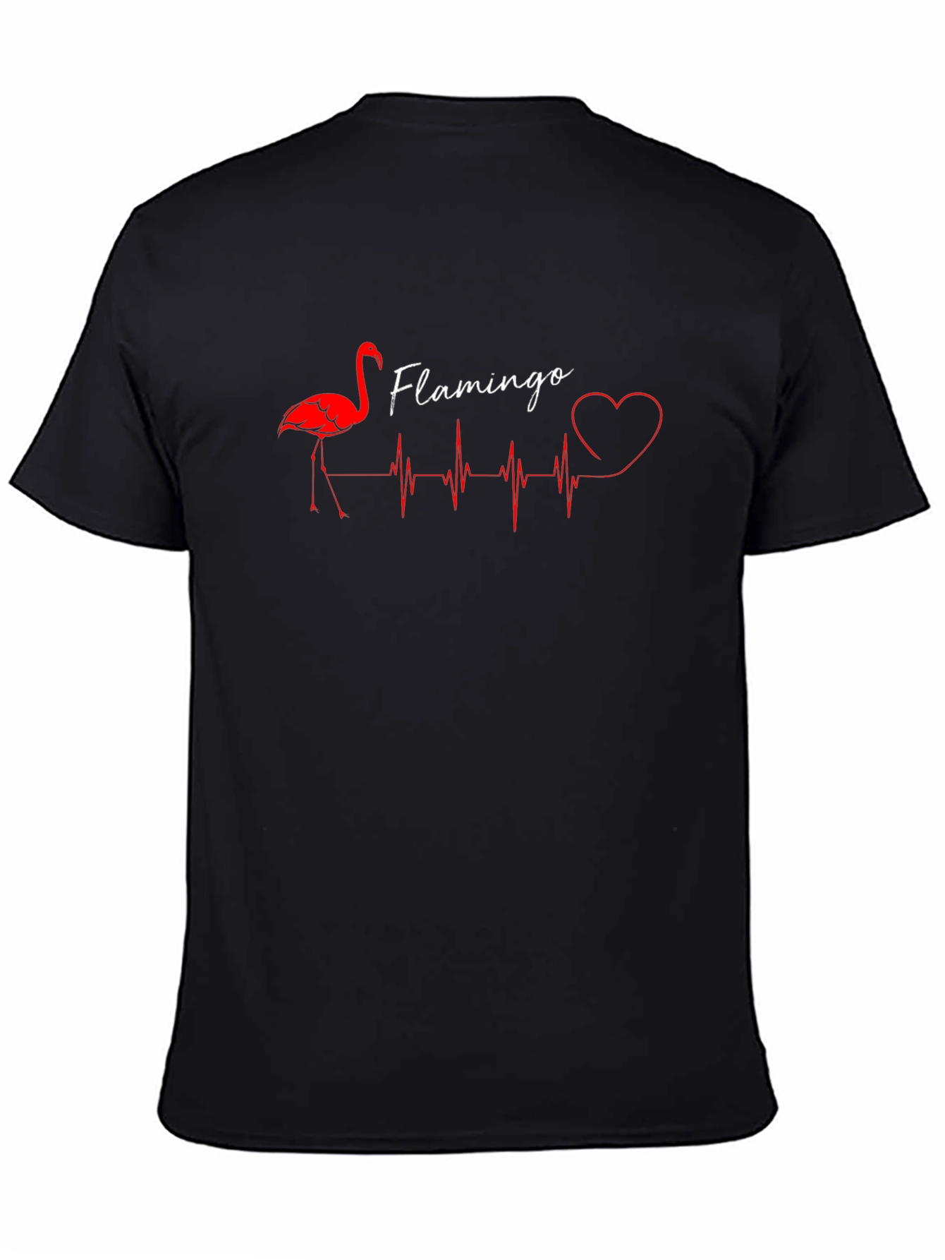 Flamingo Heartbeat Graphic Tee - Stylish Unisex T-Shirt