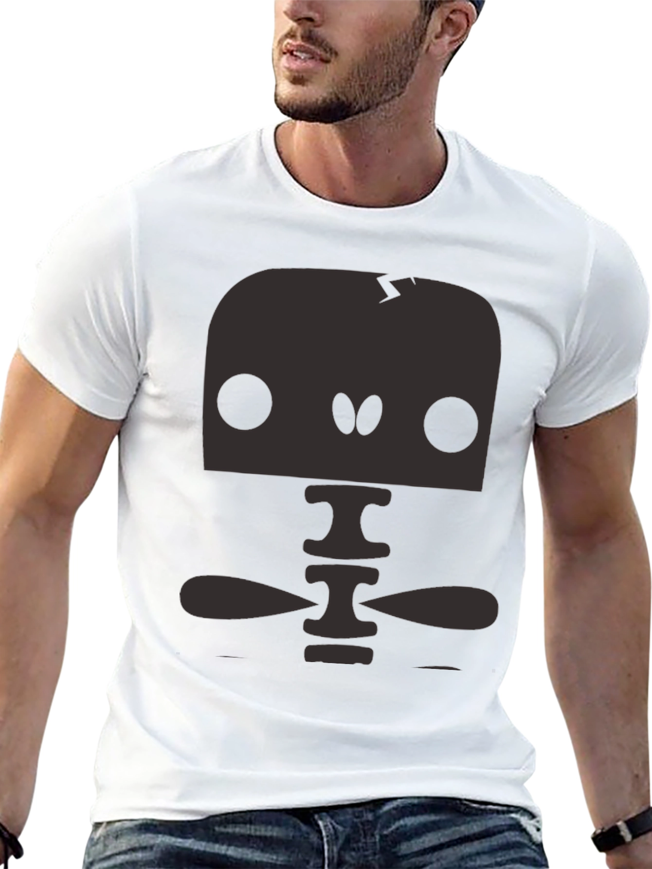 Fun Skeleton Graphic Print Black T-Shirt