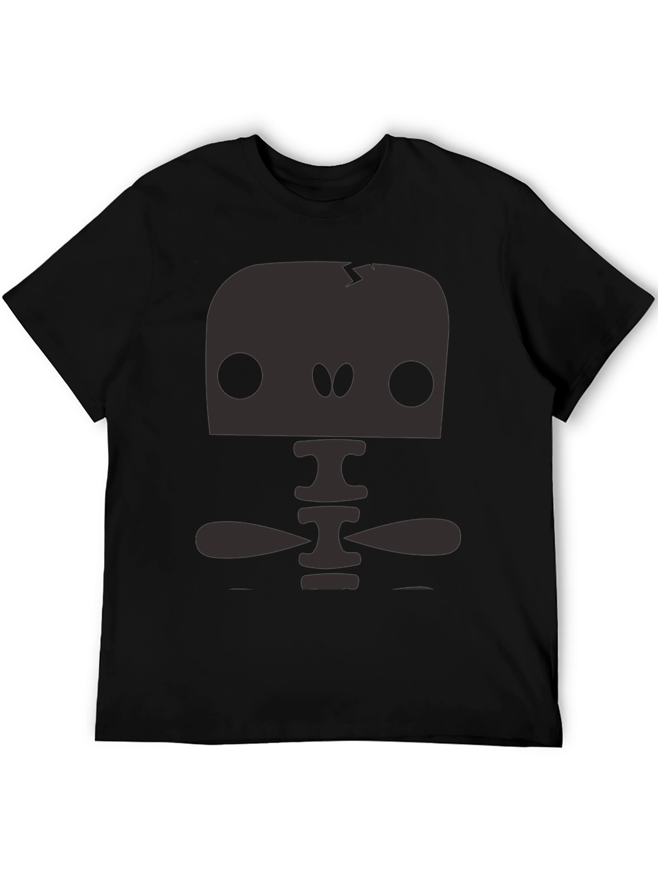 Fun Skeleton Graphic Print Black T-Shirt