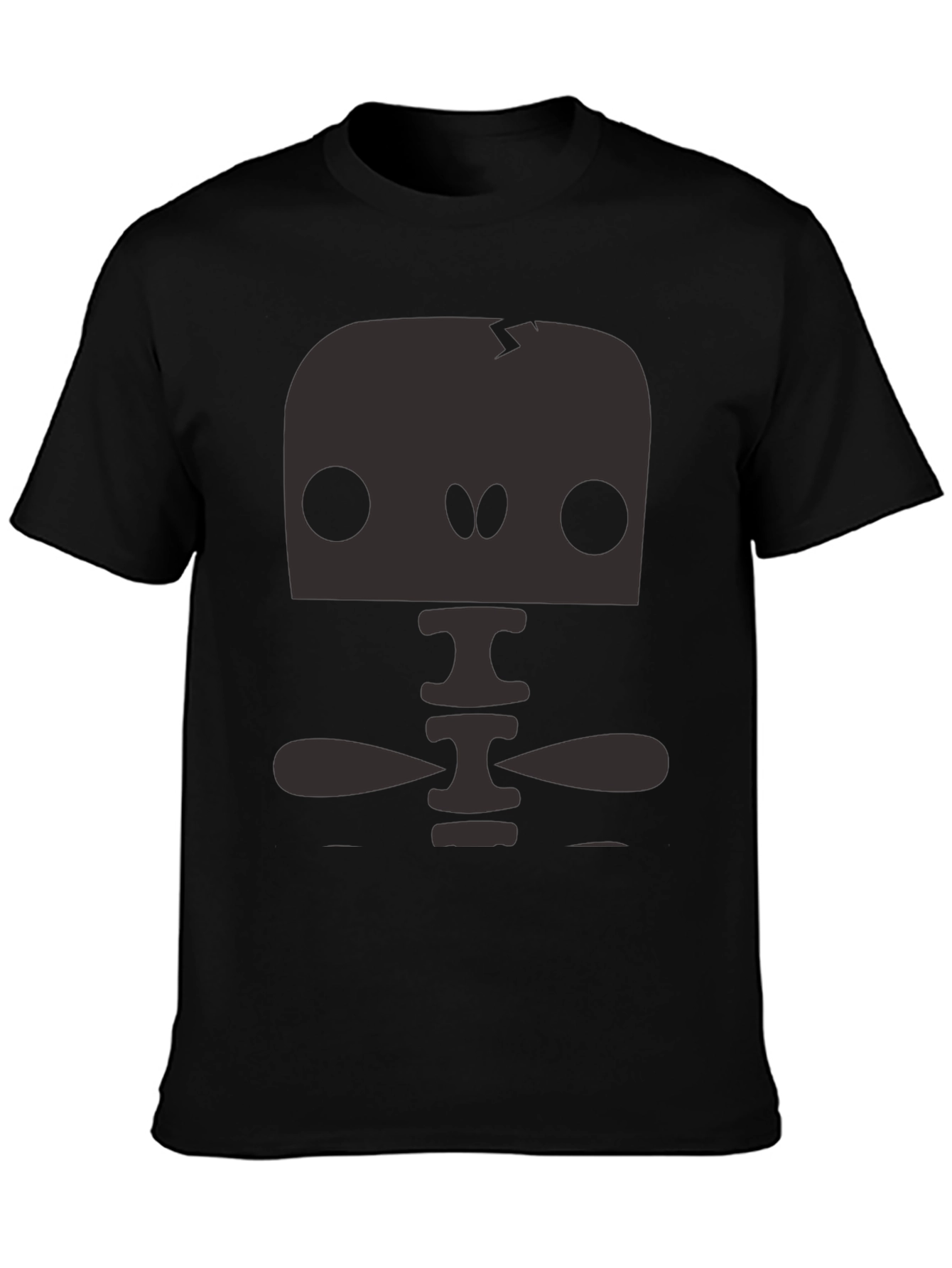 Fun Skeleton Graphic Print Black T-Shirt