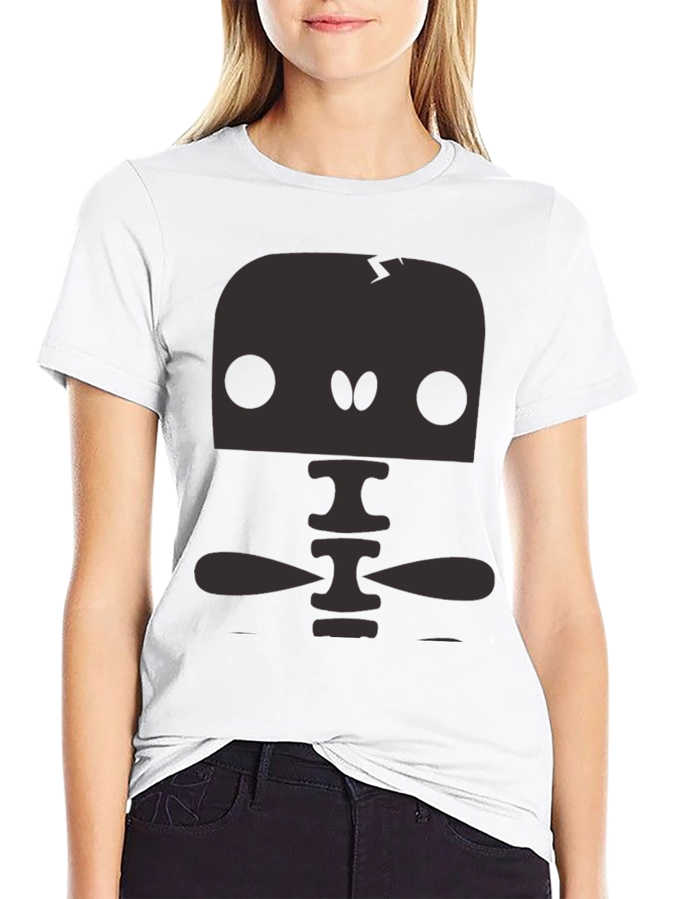 Fun Skeleton Graphic Print Black T-Shirt