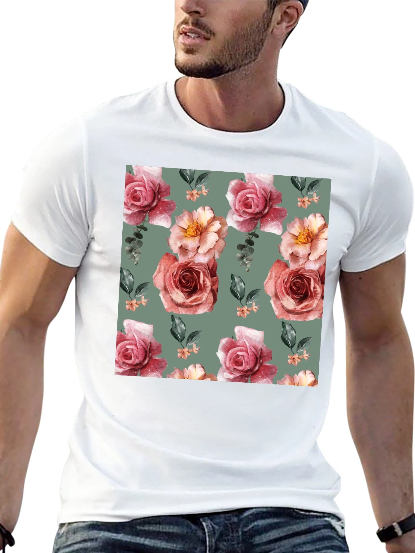 Floral Pattern Tee - Stylish Comfort