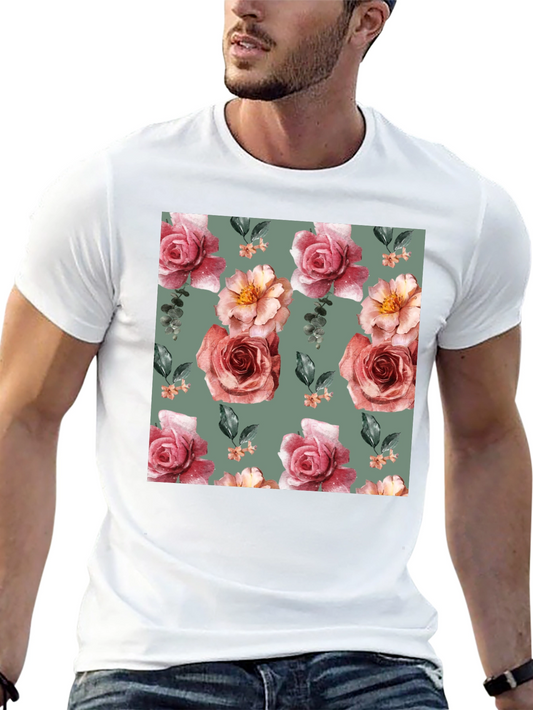 Floral Pattern Tee - Stylish Comfort