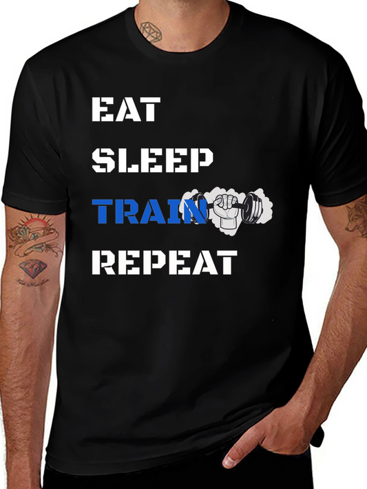 Eat Sleep Train Repeat Gym T-Shirt