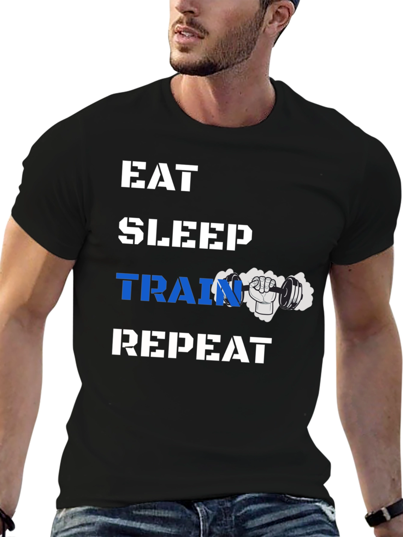 Eat Sleep Train Repeat Gym T-Shirt