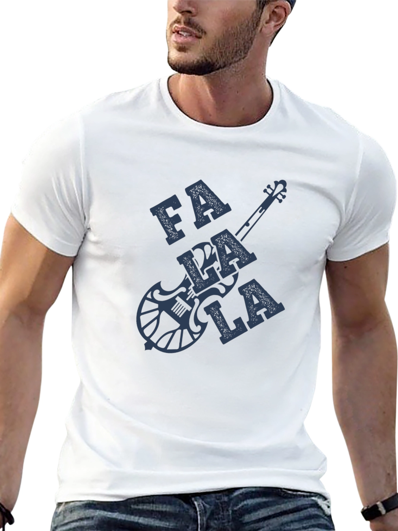 Falala Guitar Graphic T-Shirt - Black Cotton Blend