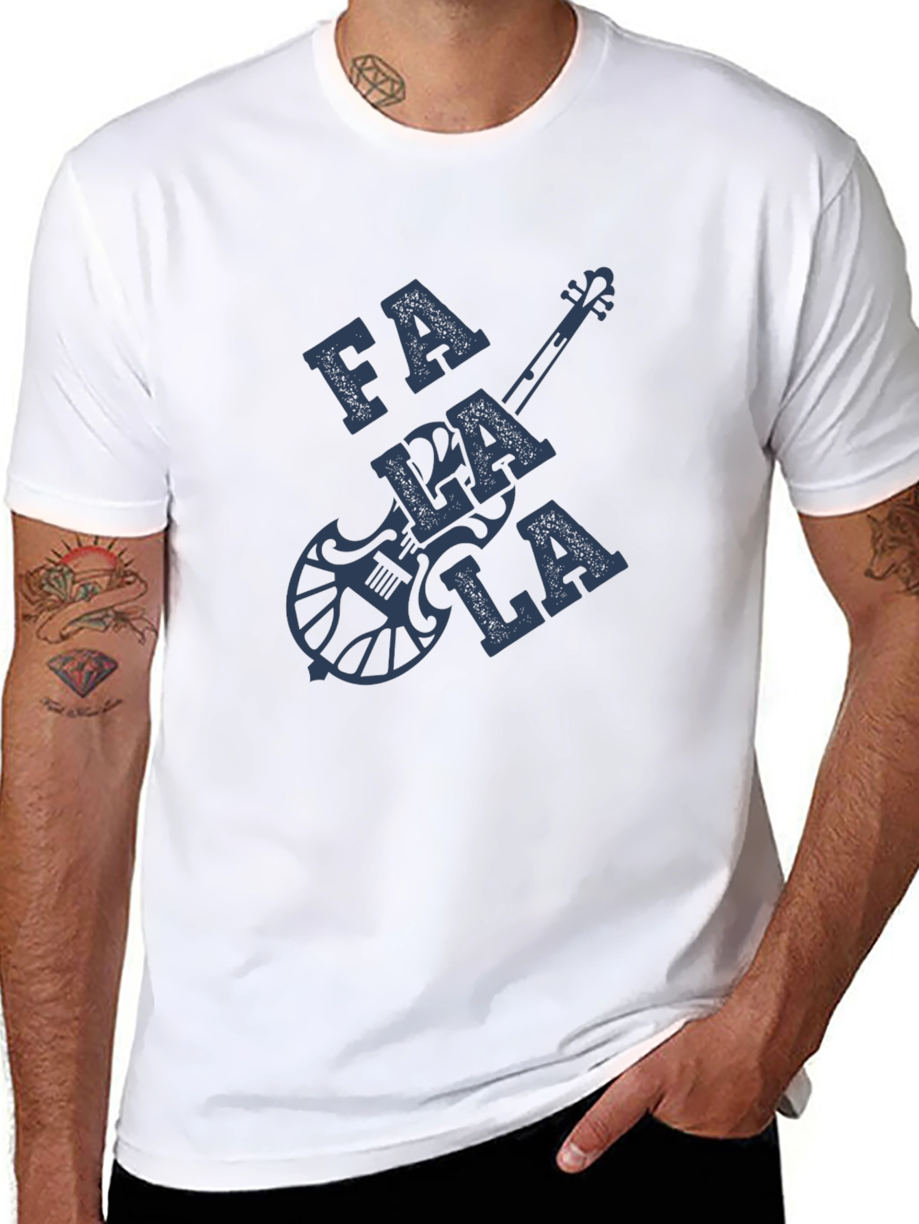 Falala Guitar Graphic T-Shirt - Black Cotton Blend