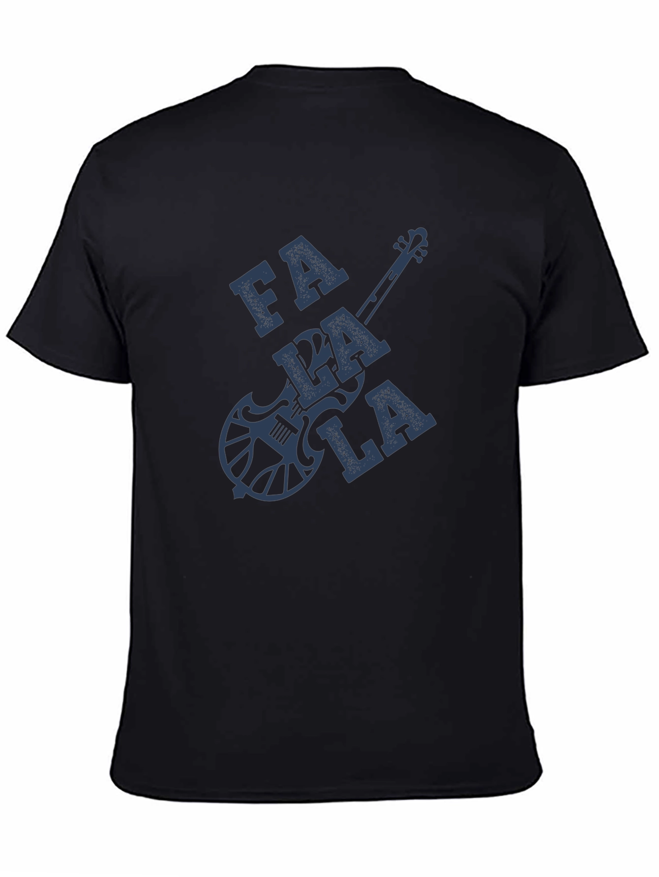 Falala Guitar Graphic T-Shirt - Black Cotton Blend
