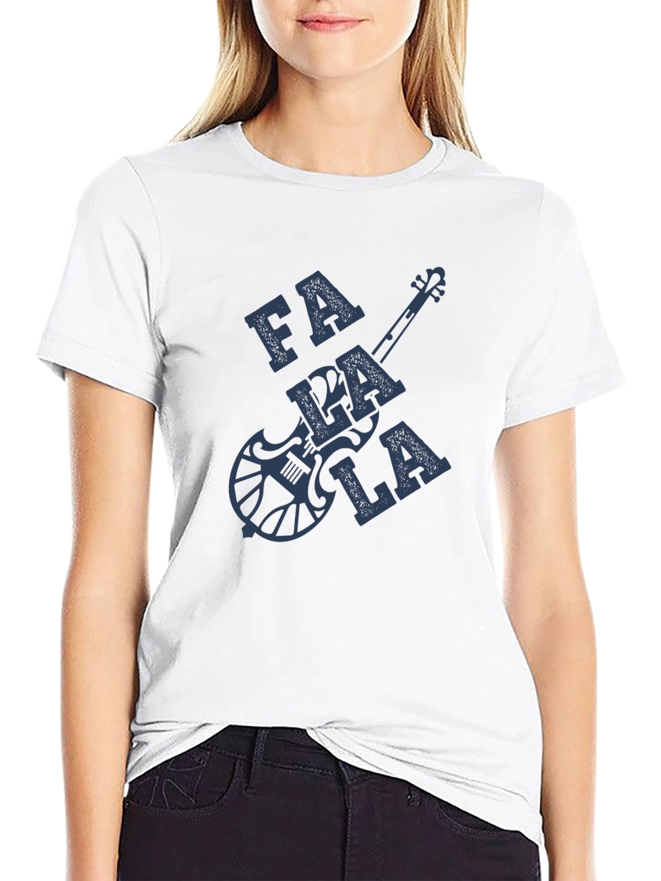 Falala Guitar Graphic T-Shirt - Black Cotton Blend