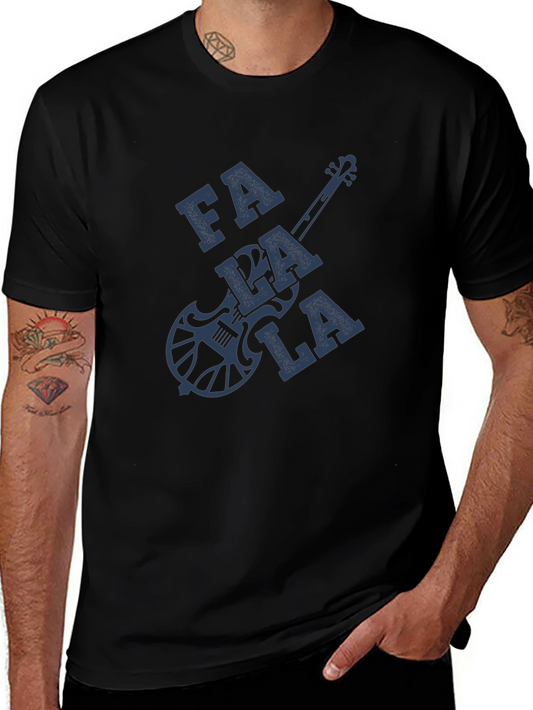 Falala Guitar Graphic T-Shirt - Black Cotton Blend