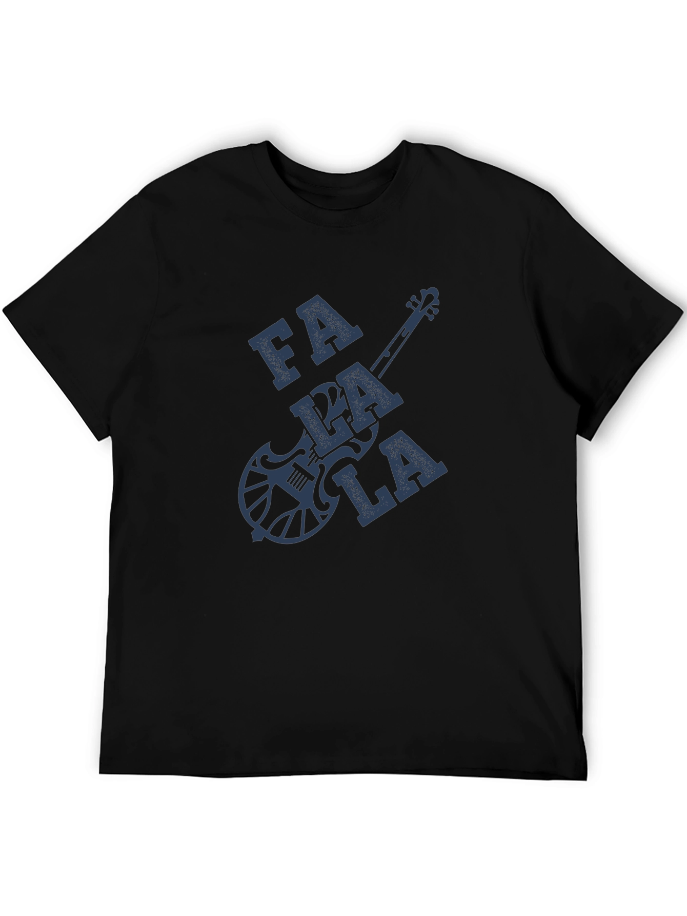 Falala Guitar Graphic T-Shirt - Black Cotton Blend