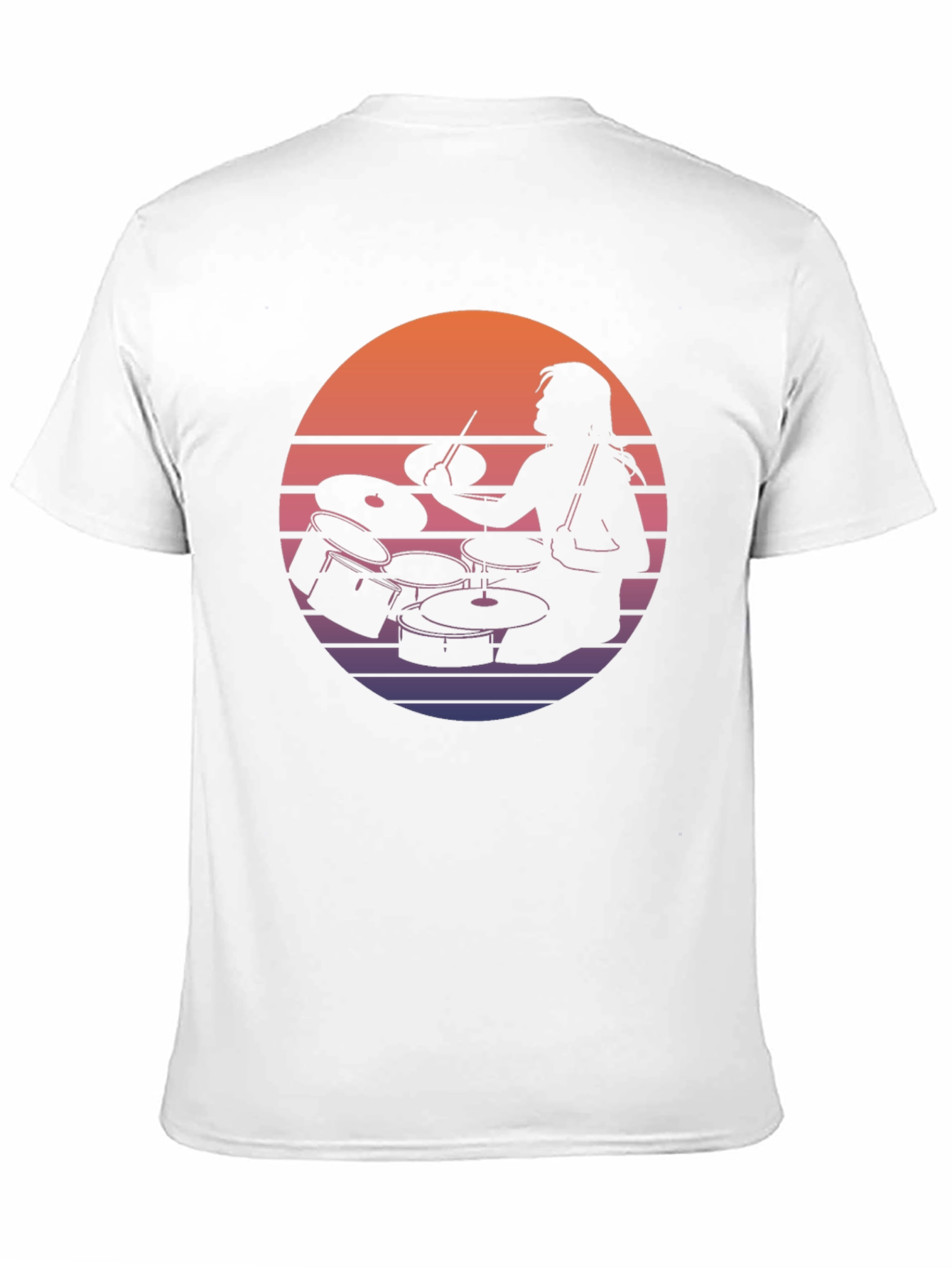 Drummer Sunset Graphic Tee - Retro Style
