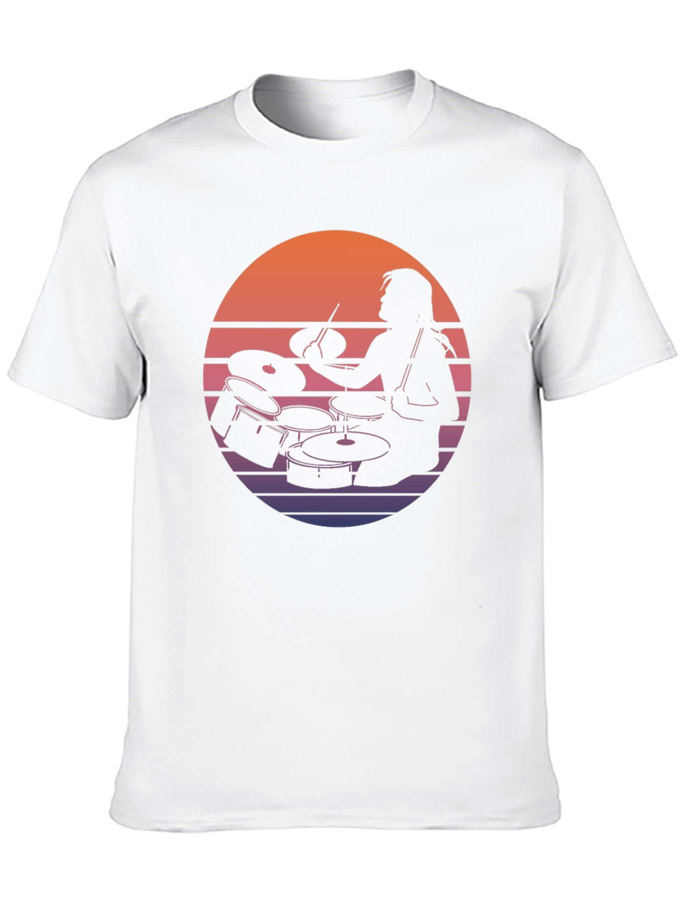 Drummer Sunset Graphic Tee - Retro Style