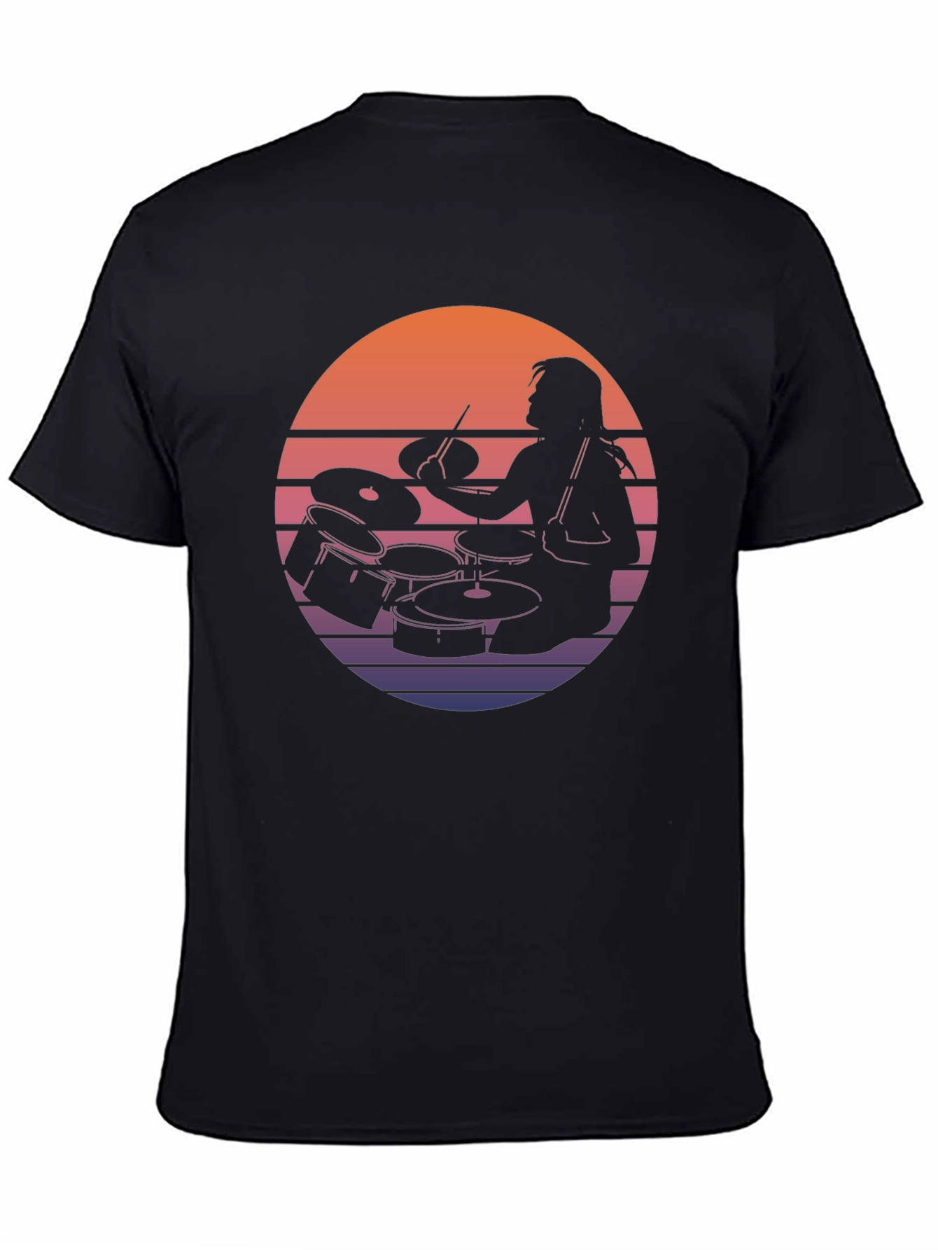 Drummer Sunset Graphic Tee - Retro Style