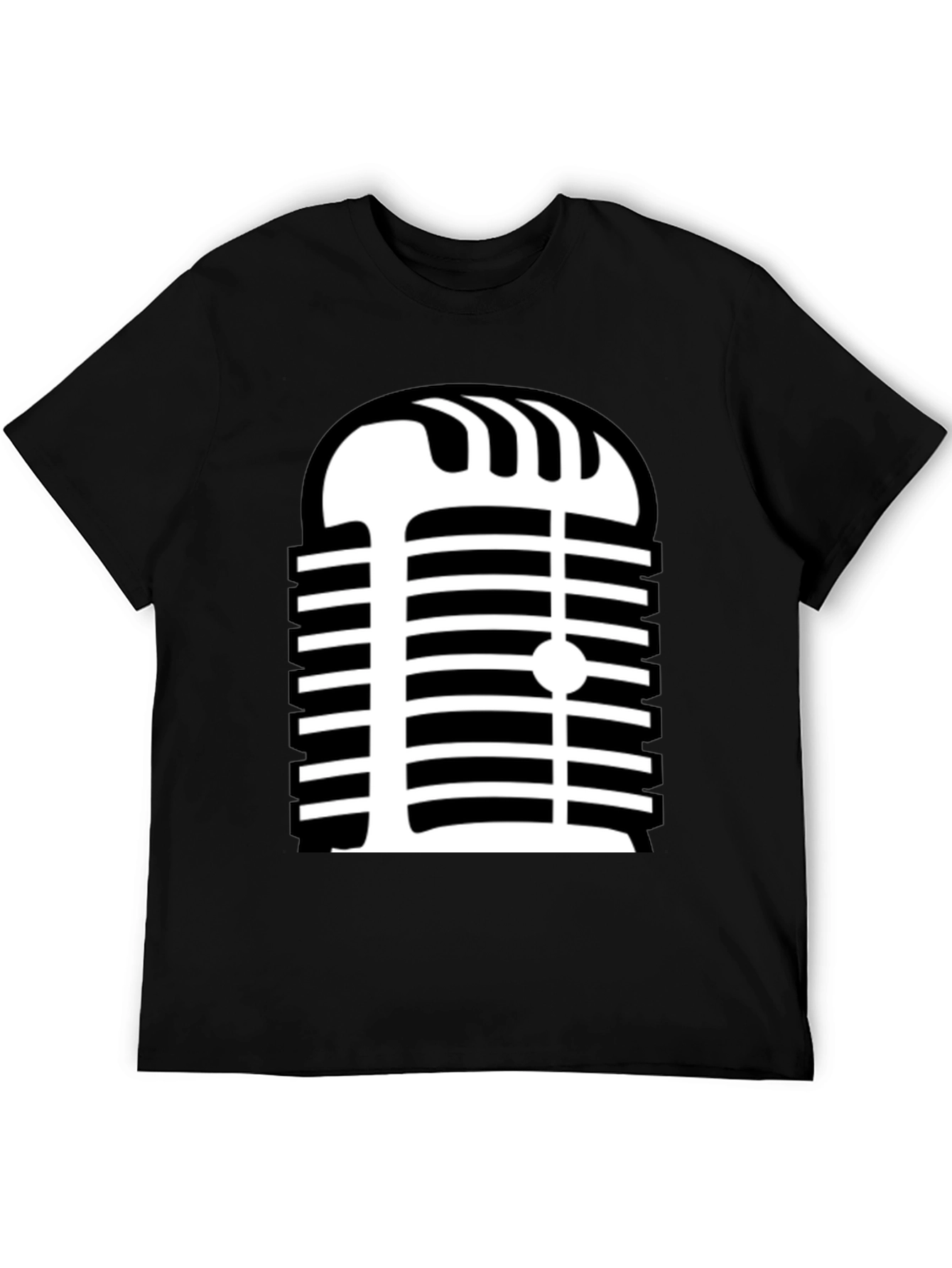 Retro Microphone Graphic Tee - Classic Style