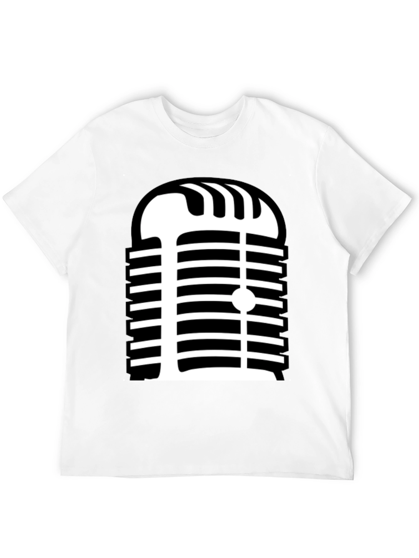 Retro Microphone Graphic Tee - Classic Style